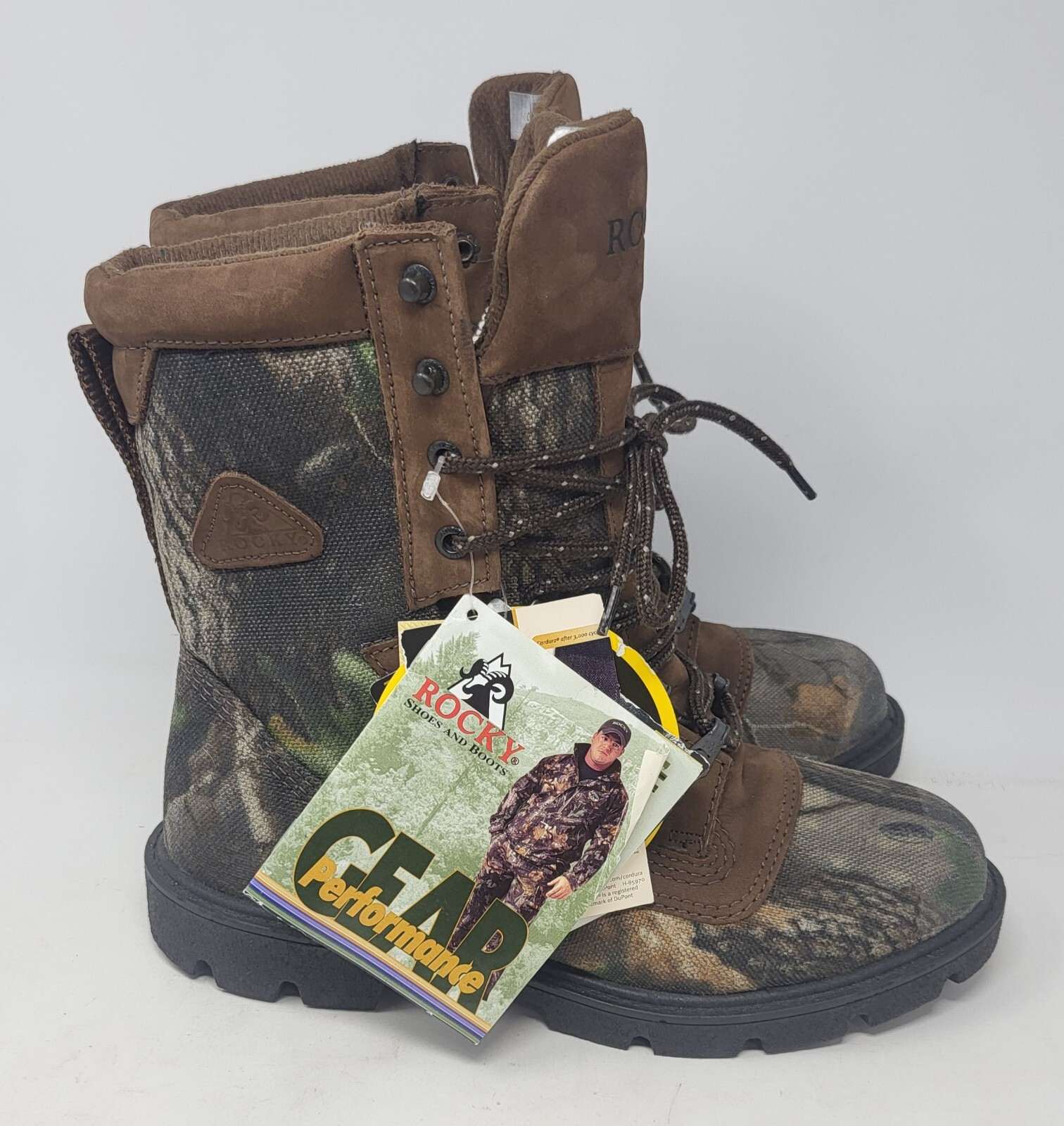 Vintage Rocky BOBCAT 600 Gram Gore-Tex Camo Boots Men’s size 8 MW Green/Brown