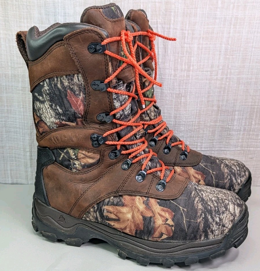 Rocky Men’s 10M Waterproof Boots Sport Utility 1000G Insulated Leather And Camo