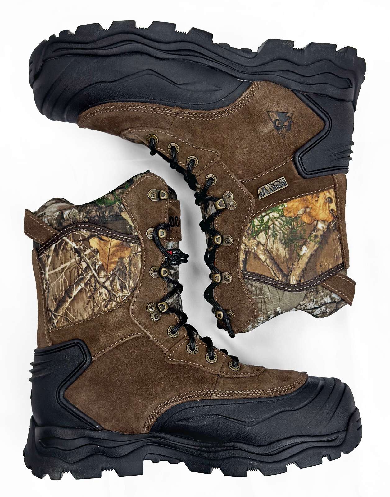ROCKY Multi-Trax Thinsulate Waterproof Leather Realtree Camo Hunt Boot Men’s 8.5