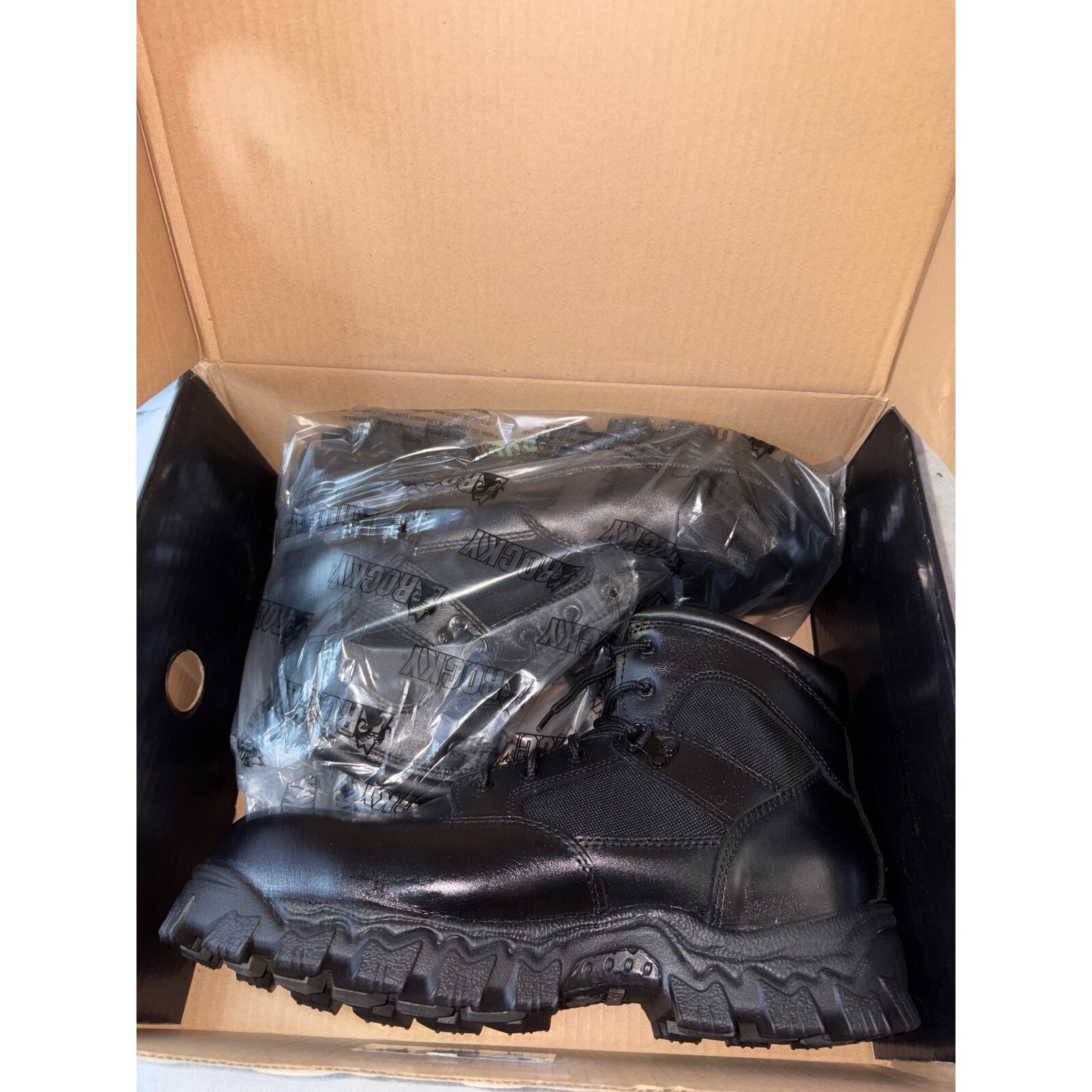 Rocky Alphaforce Waterproof Tactical Work Boots – Black Leather – 10.5M
