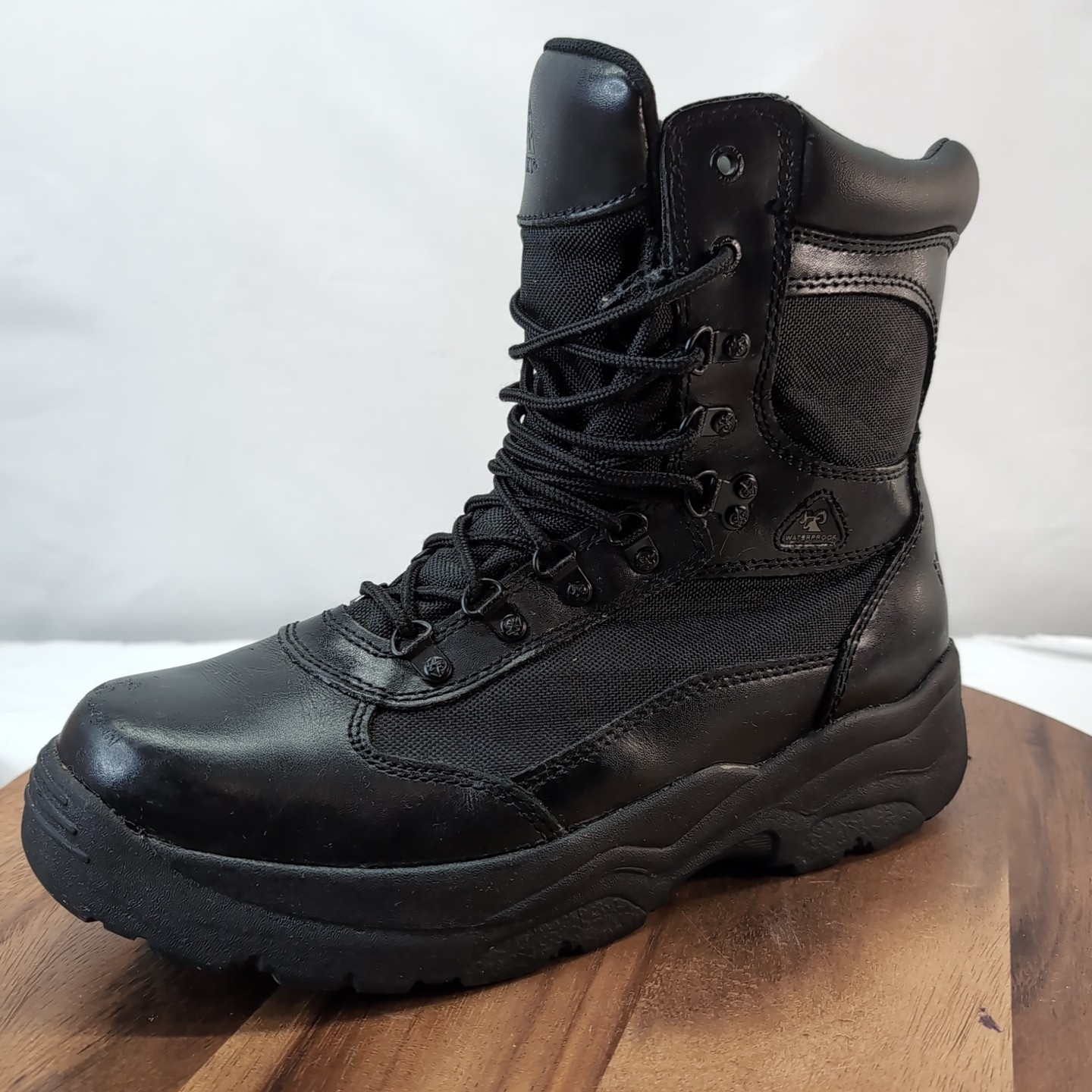 Rocky Men’s 8″ Fort Hood Waterproof Duty Boots Black Leather Tactical 11.5M