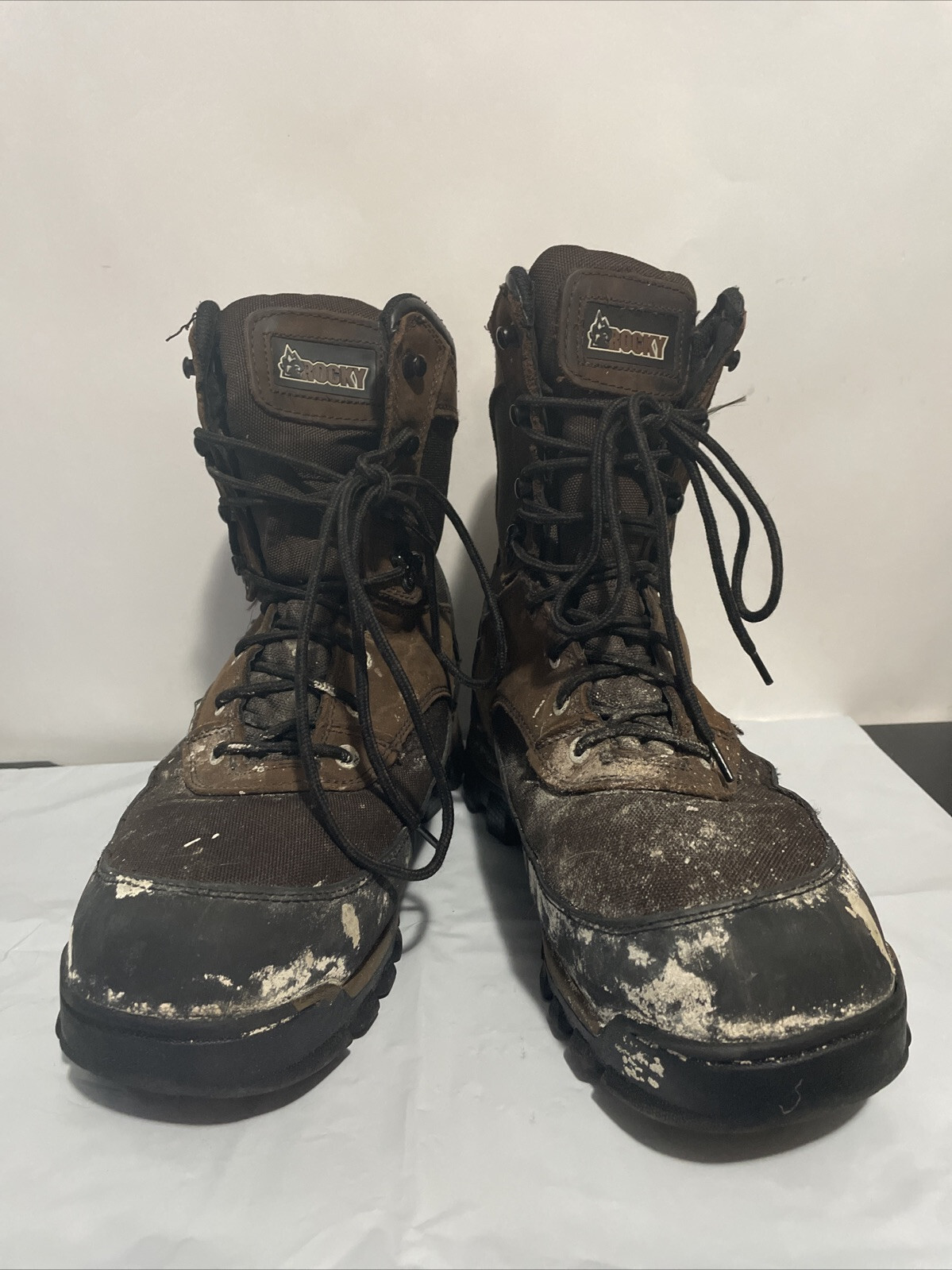 Rocky Core Waterproof 800g Insulted Mens Boots Brown Leather Size 11W Stains