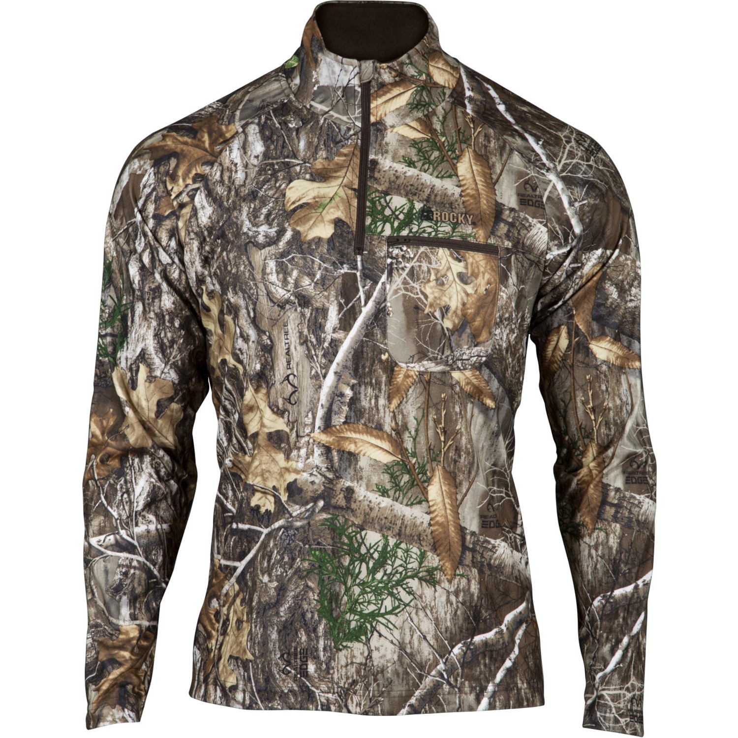 Rocky Mens Silenthunter 1/4 Zip Realtree Edge Polyester Softshell Jacket XL