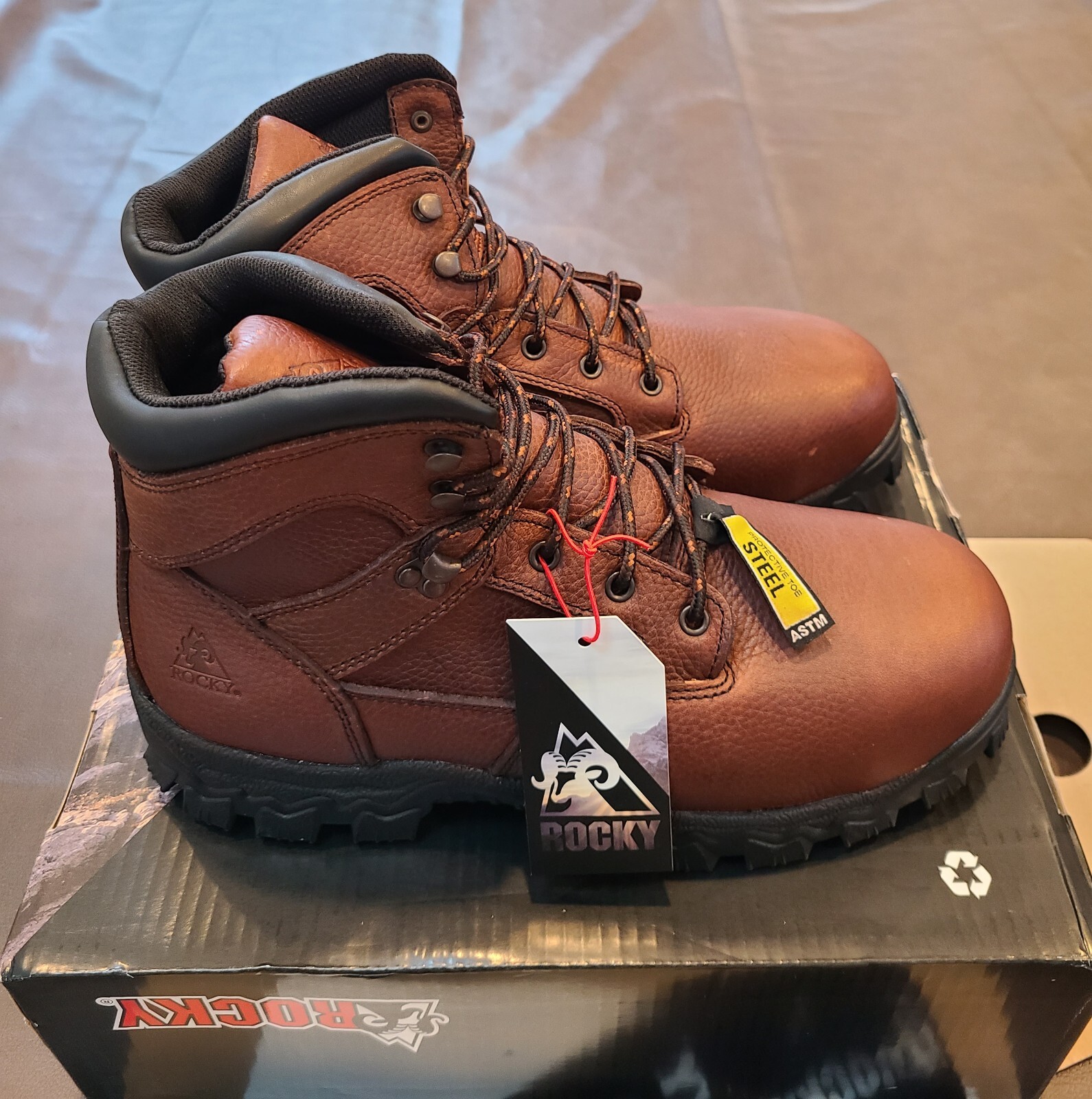 New Rocky Alpha Force Steel Toe Puncture Resistant Waterproof Work Boot Size 12
