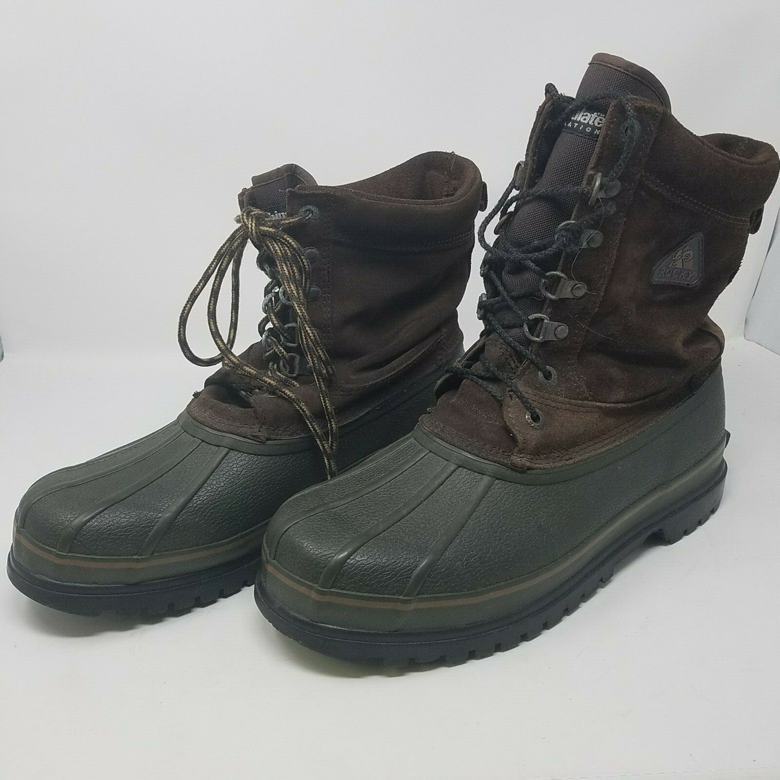 Rocky Duck Hunting Boots Steel Shank Thinsulate Insulated Mens 11 Rubber Leather