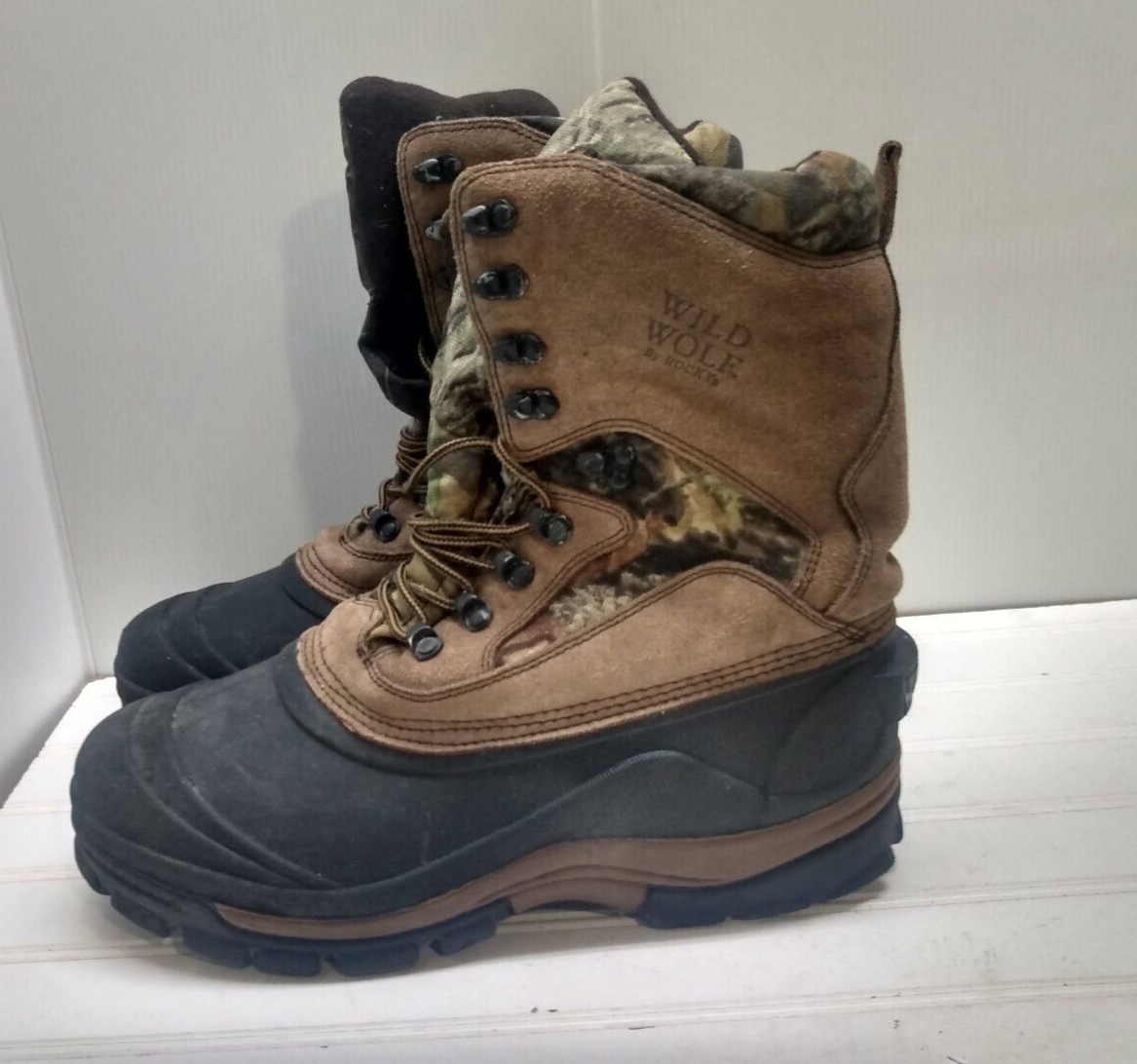 Wolf Rocky Boots Brown Leather Thinsulate Ultra Realtree Outdoor Men Shoes 11W