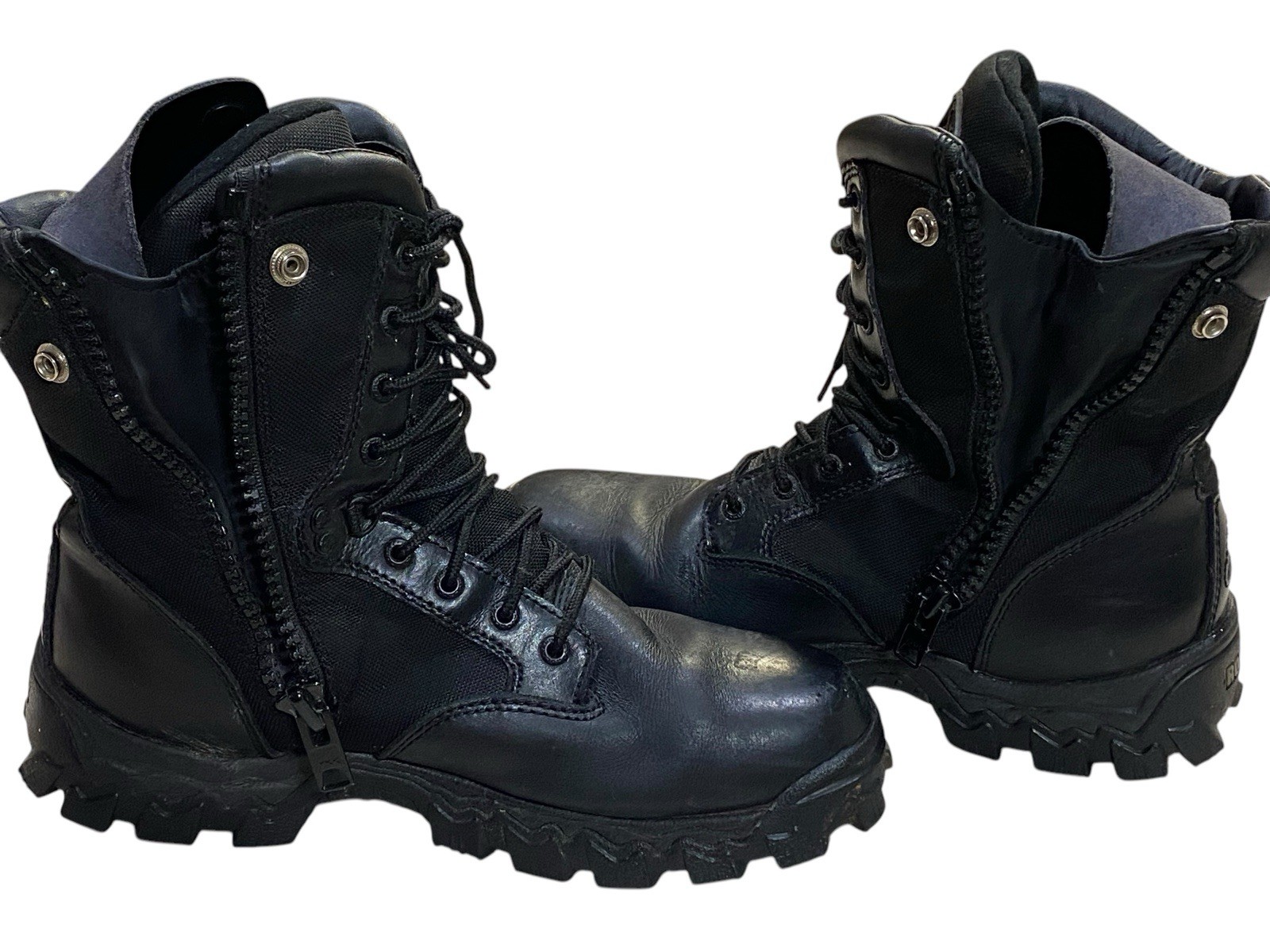 Rocky Men’s 8” Alpha Force Zipper Waterproof Duty Boots Black 11.5