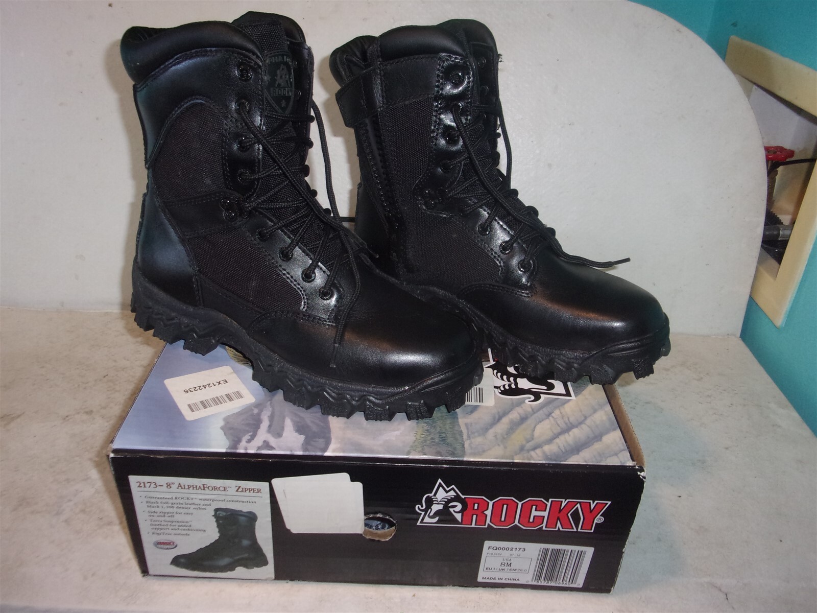 Rocky 2173-8″ AlphaForce Zipper Boot – Black – Size 8M