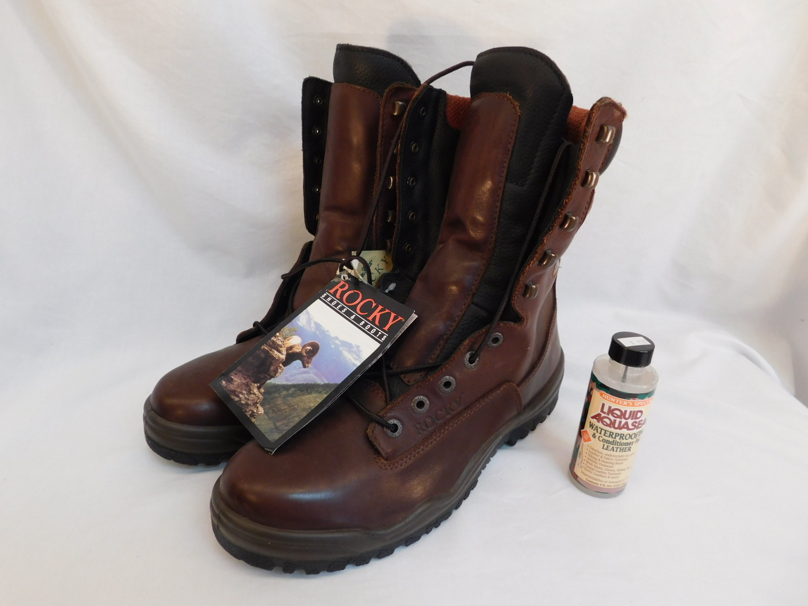 ROCKY BOOTS LEATHER UPPER WATERPROOF BROWN MEN’S 12M NEVER WORN 8518 INSULATED