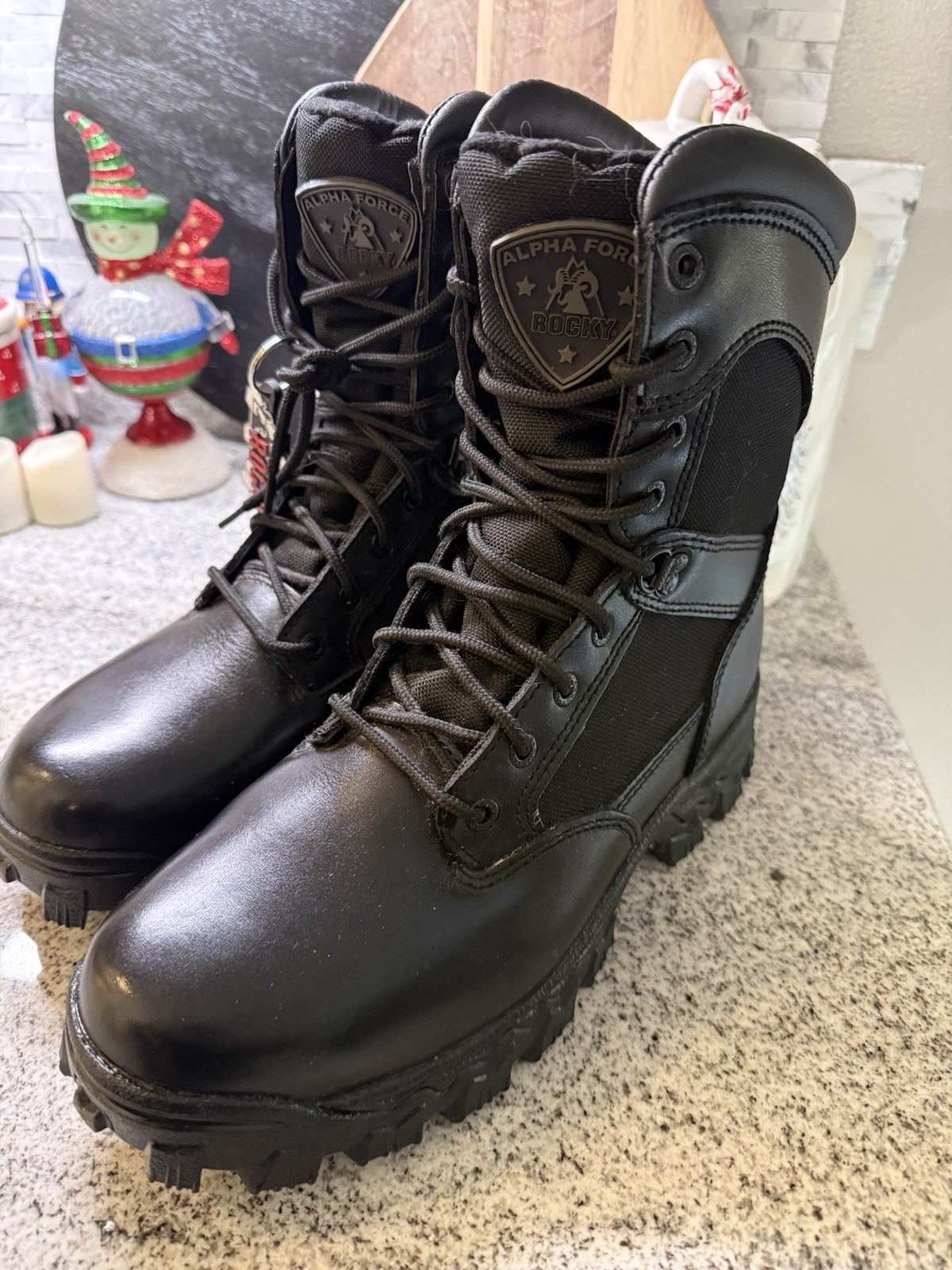 Rocky Alpha Force Men’s 8” Tactical Boots Black Waterproof Size 8 EW