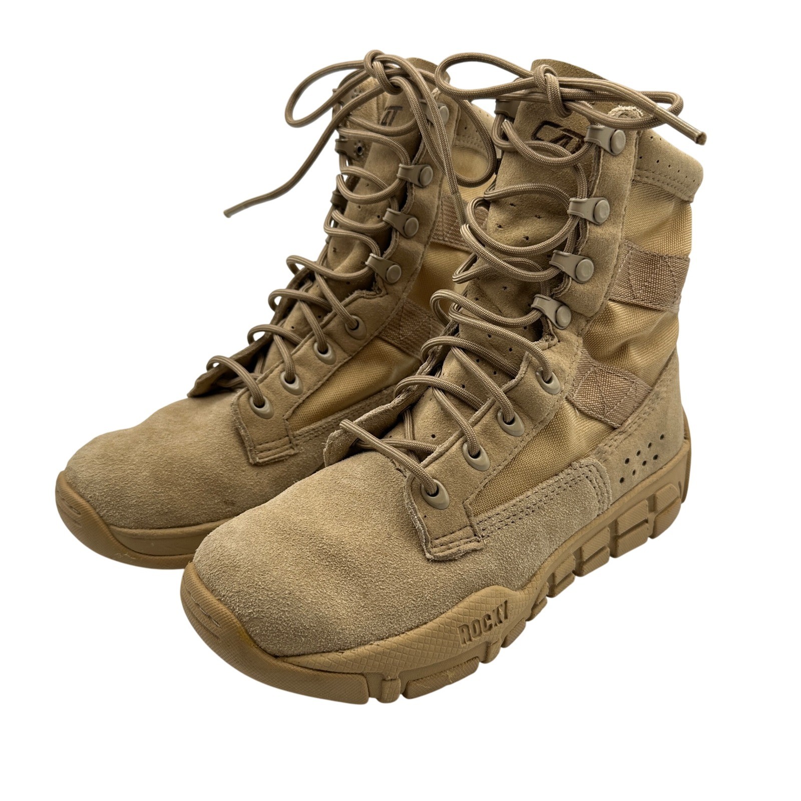 Rocky Outdoor Gear C4Trainer Tan Suede Leather Military Tactical Boots Mens 5.5