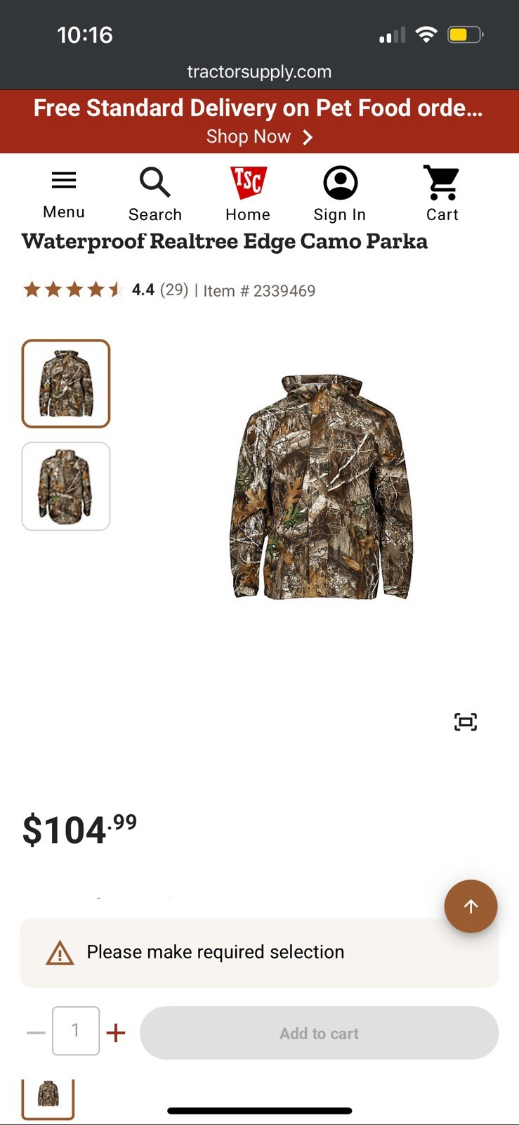 Rocky Men’s ProHunter Insulated Waterproof Realtree Edge Camo Parka – 3XL