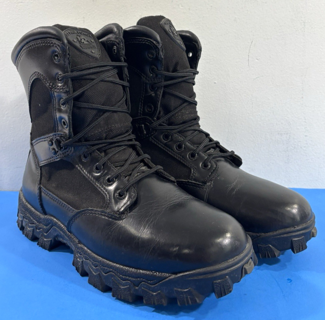 GUC 9.5 M MENS ROCKY ALPHA FORCE WATERPROOF PUBLIC SERVICE BOOTS 2165 BLACK