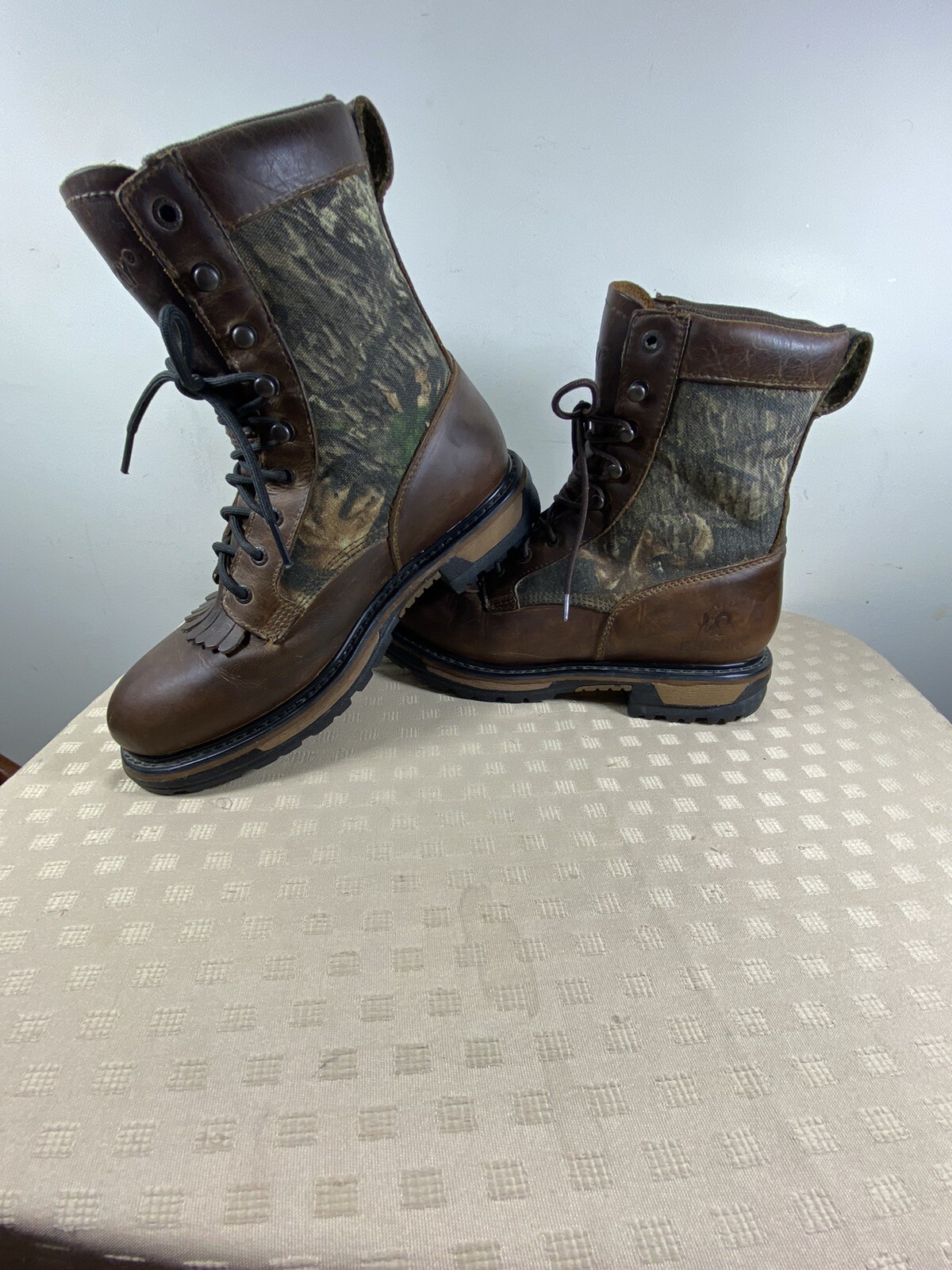 Rocky 2755 Original Ride 9″ Waterproof Western Style Lace Up Work Boots/ camo