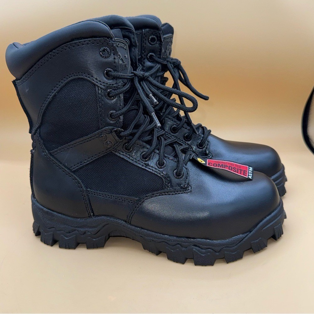 NWOT Rocky Alpha Force Waterproof Public Service Black Tactical Boots, Women’s 6