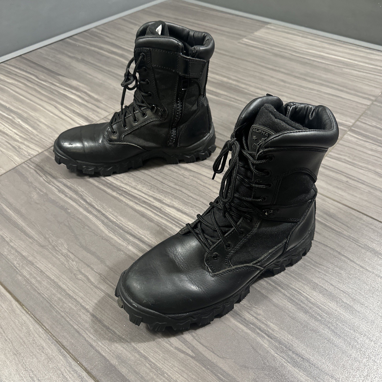 Rocky Alpha Force 8” Zipper Duty Tactical Boots Black FQ0092173 Men’s Size 10.5W