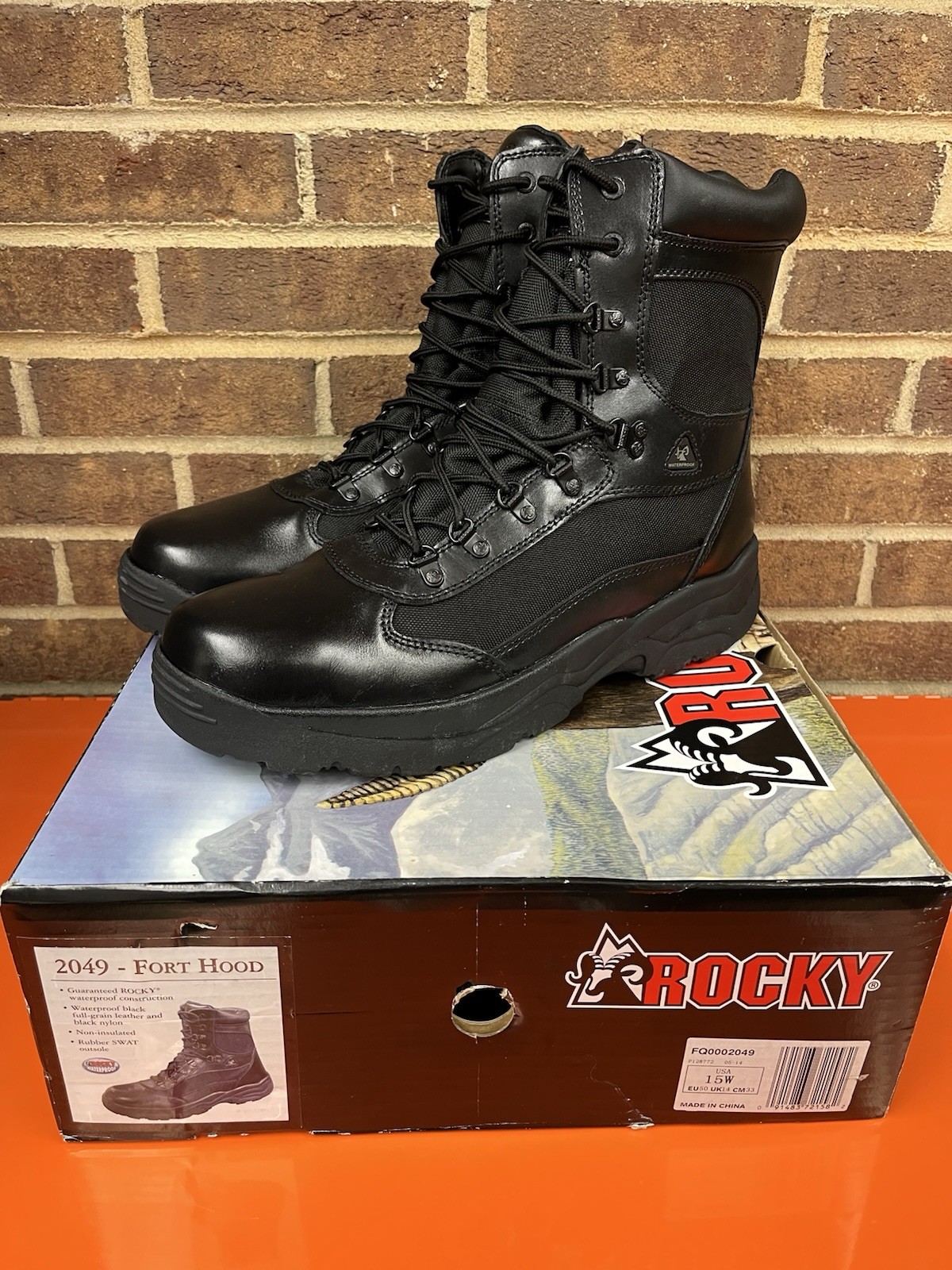 NEW Rocky Waterproof 8″ Duty Boots – Size 15W – Fort Hood #2049 – FREE SHIPPING!