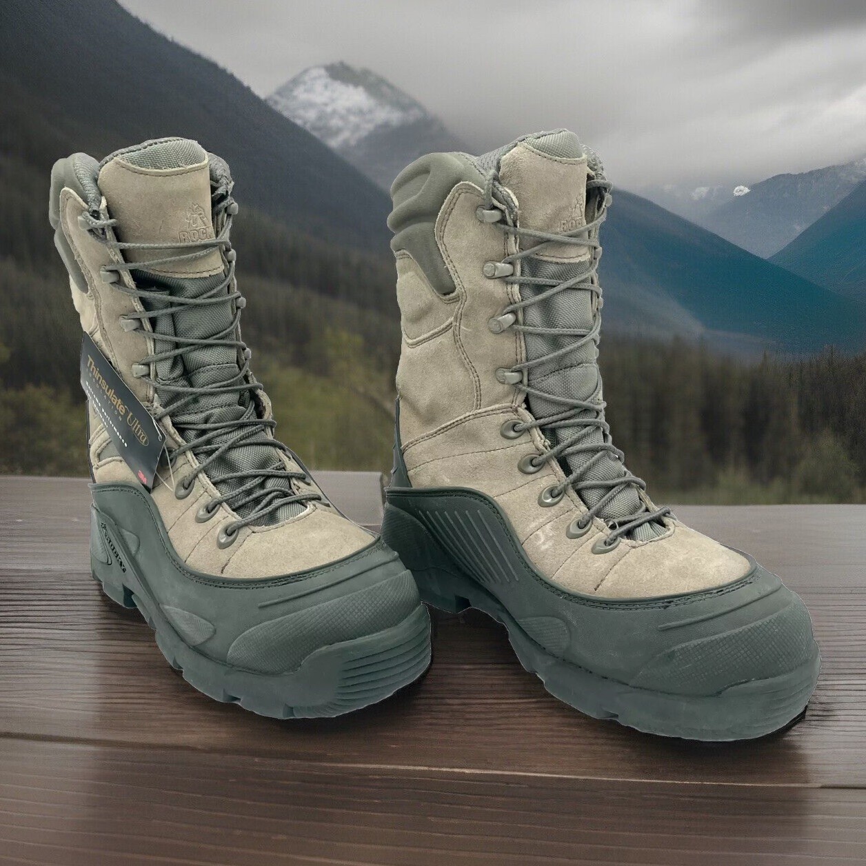 Rocky Blizzard Stalker Boots Sage 1200 Gram Men’s Size 8M Waterproof Thinsulate