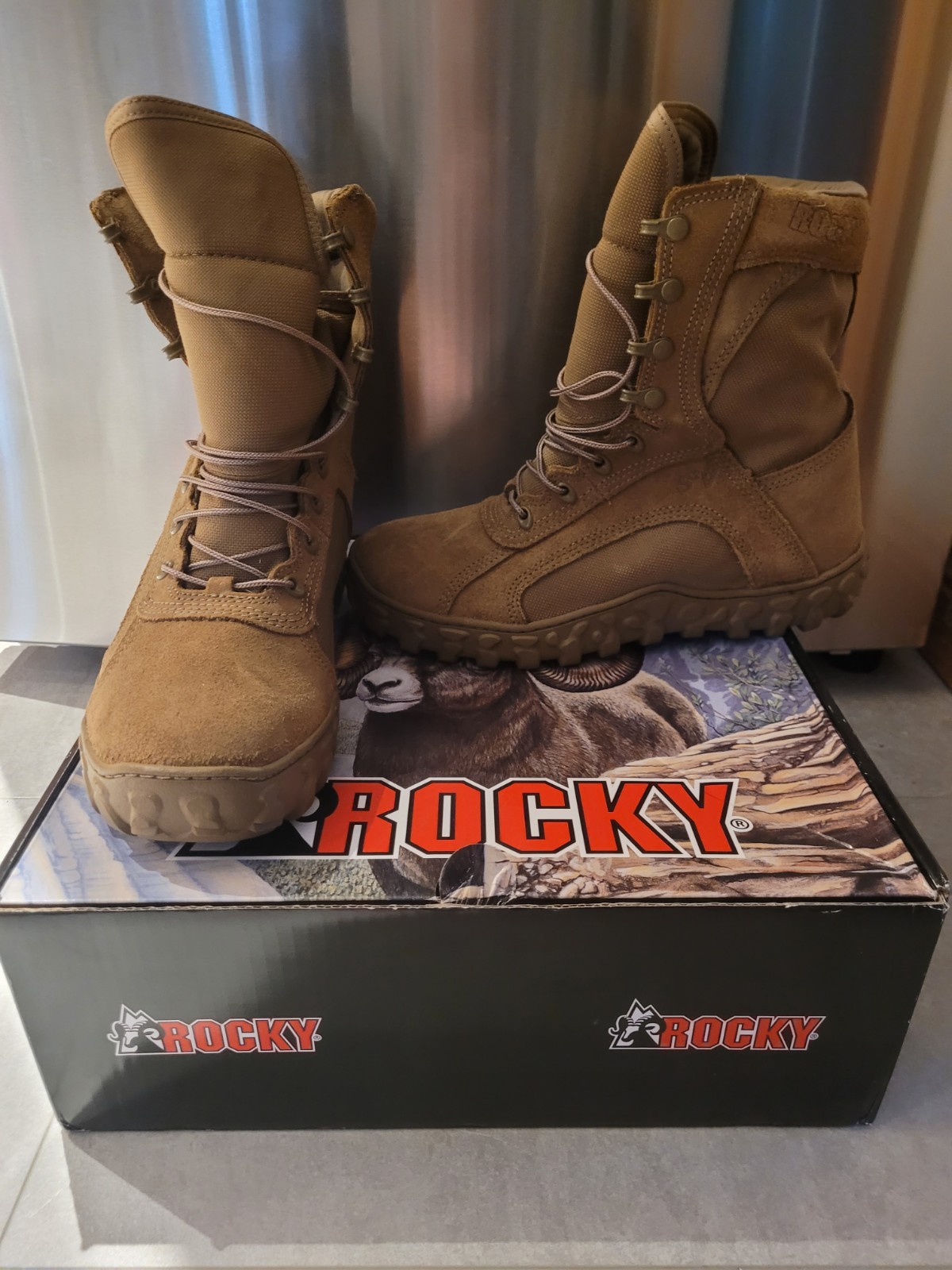 *NEW* Rocky SV2 Tactical Boots Size 9.5W Men’s Brown Leather Steele Toe