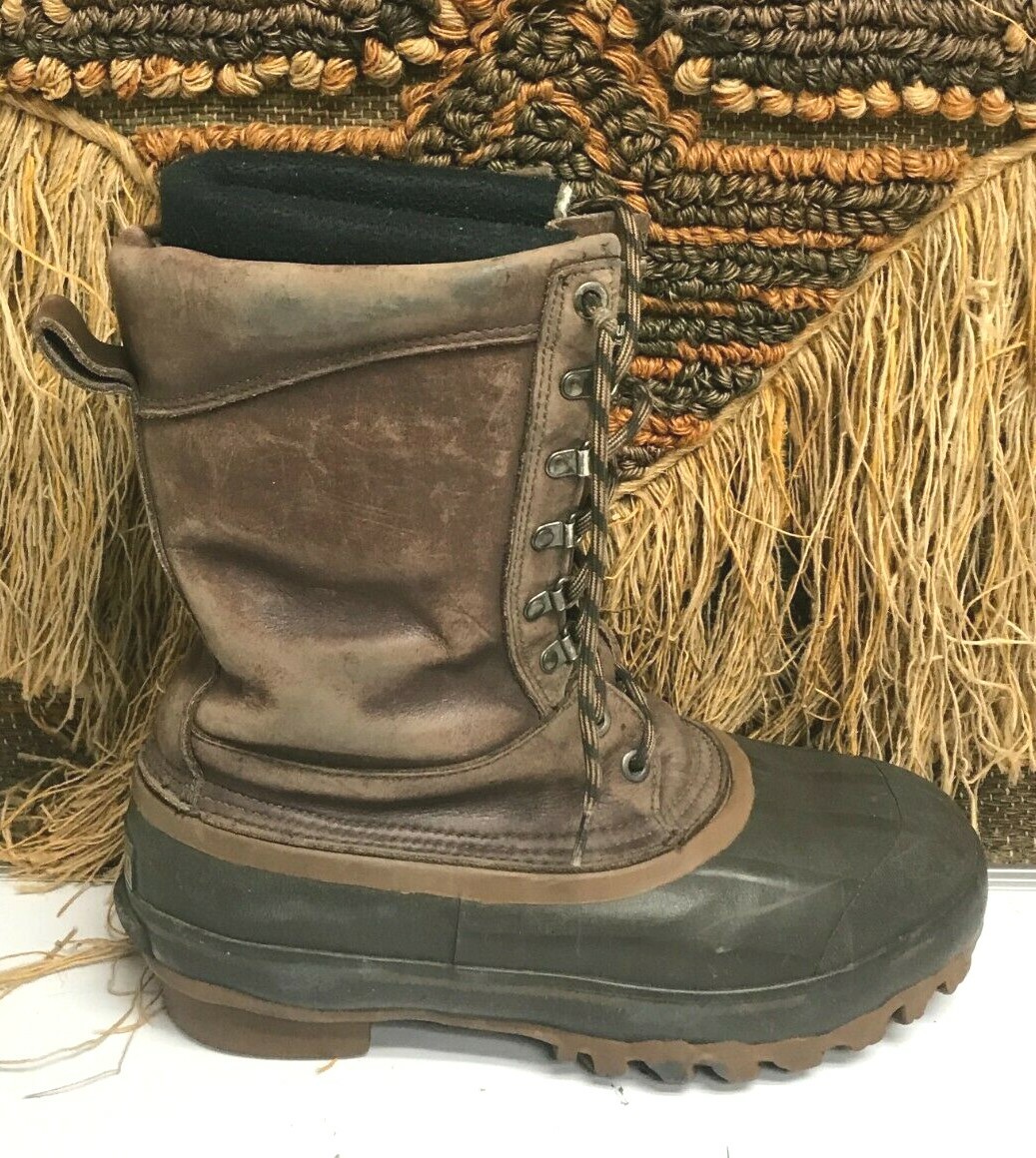 Rocky Duck Hunting Boots Steel Shank Thinsulate Brown Mens 9 Rubber Leather