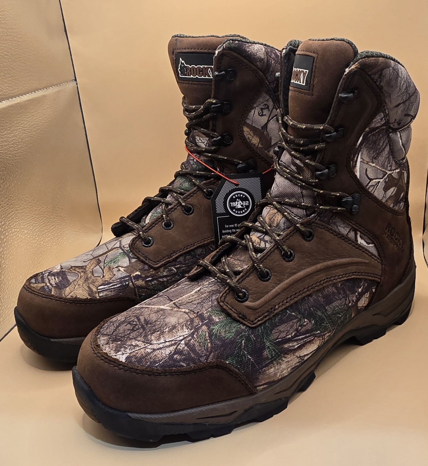 Rocky Retraction Waterproof 800G Insulated Outdoor Boot 8.5 W Camo Hunting