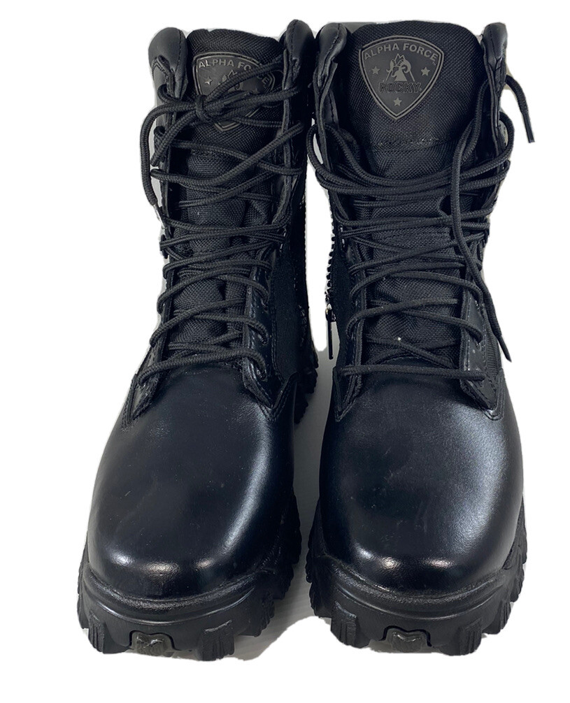 Rocky Men’s AlphaForce Waterproof Zipper Black Duty Boot 11W FQ0006173