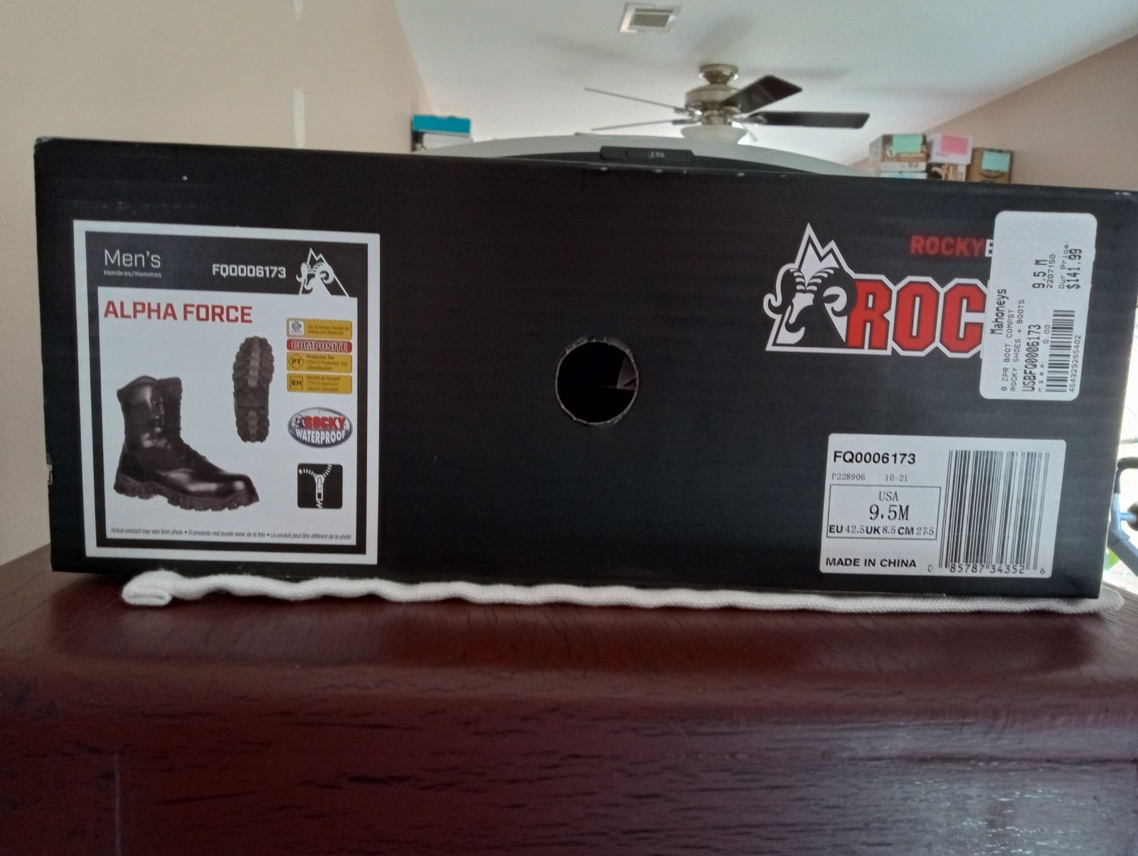 Rocky 8″ Alpha Force Zipper Boot Composite Toe Size 9.5M In Original Box