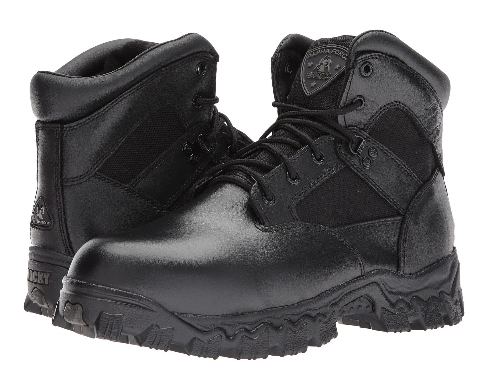 Rocky Z87127 Mens Black 6″ AlphaForce Waterproof Duty Boots Size US 8 EU 41