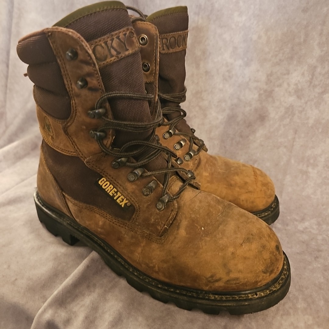 ROCKY GORE-TEX Brown Leather Outdoor Boots 8210 Mens Size 12