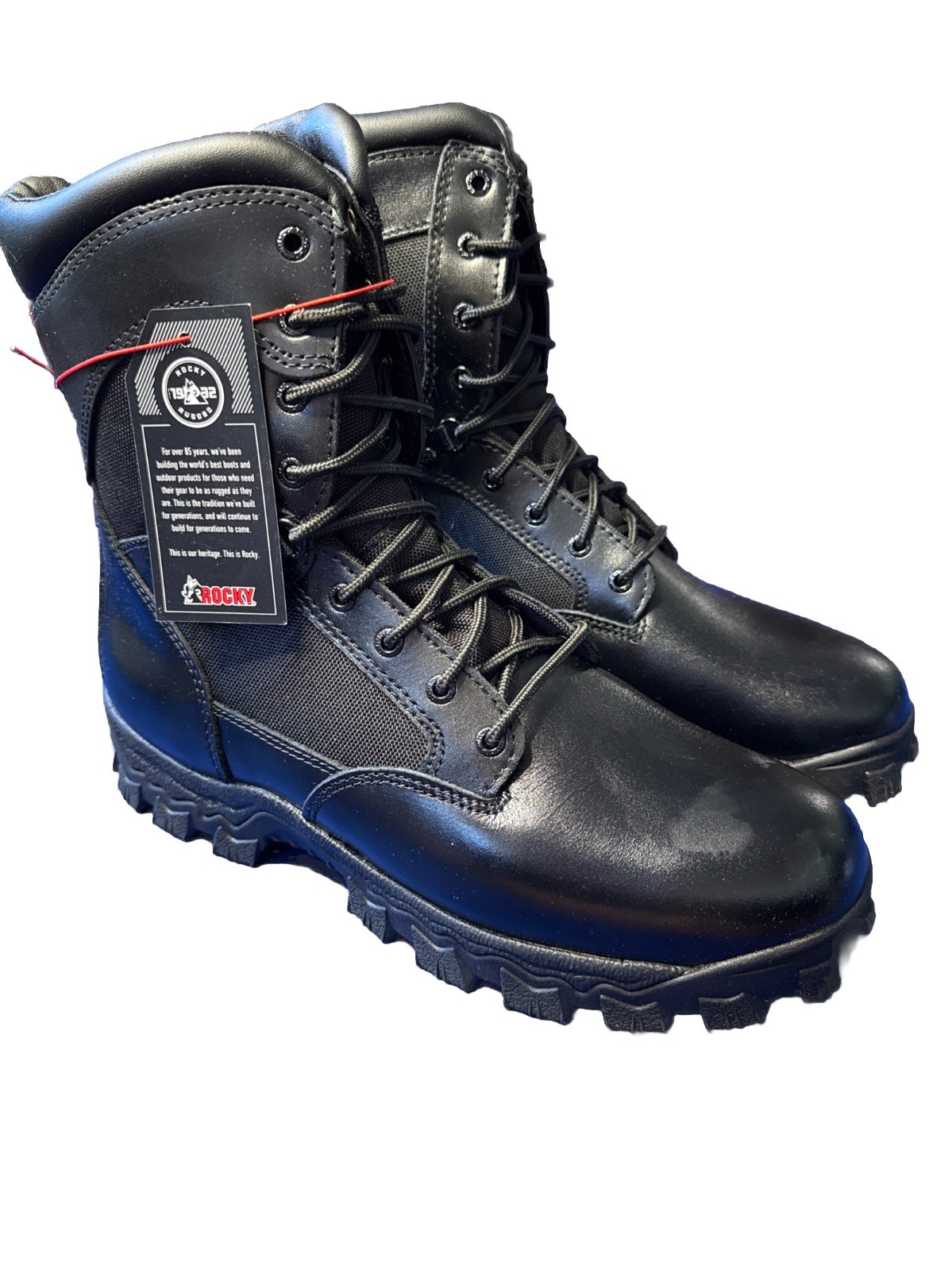 NIB Rocky Boots Alpha Force – Black Men’s 12Wide – Hard To Find Width!