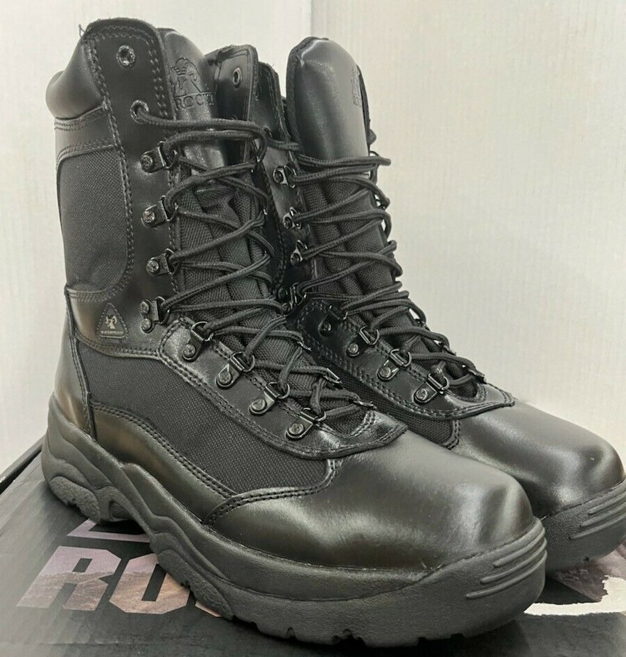 Men’s Rocky 8″ Soft Toe Waterproof Fort Hood Lace Up Boots w/ Side Zipper #2149