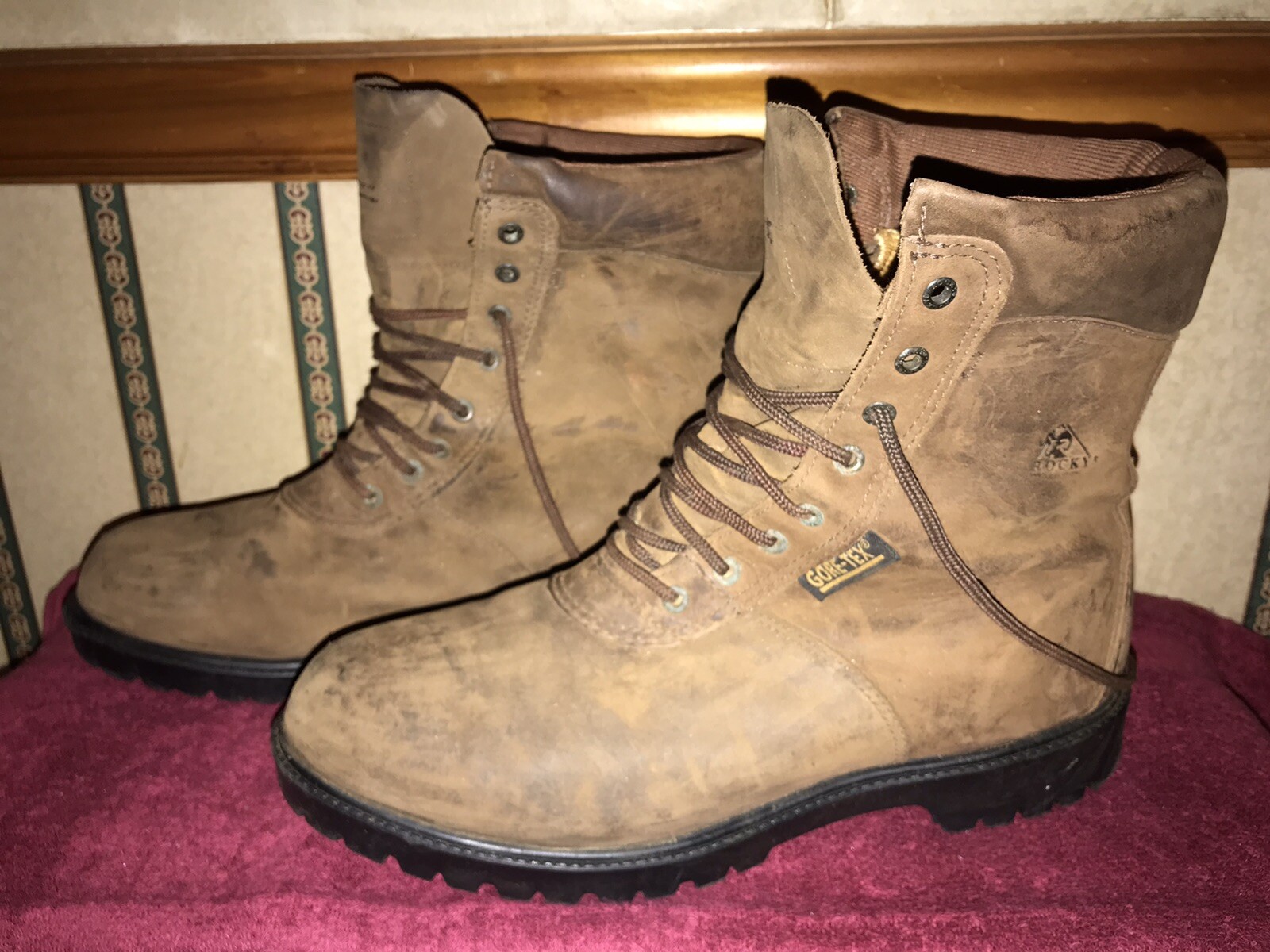 ROCKY BOOTS 946 TAN LEATHER BOOTS 500 GRAMS THINSULATE ULTRA SIZE MEN’S 12 EW