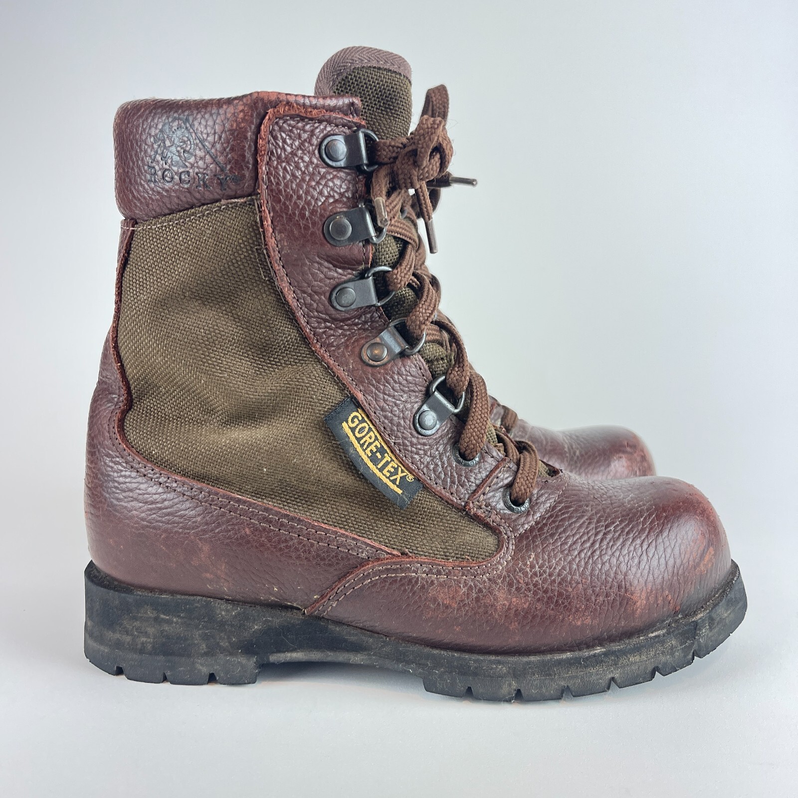 Rocky Gore-TEX Work Boots Mens 6 Brown Leather Insulated Waterproof Mid #4049