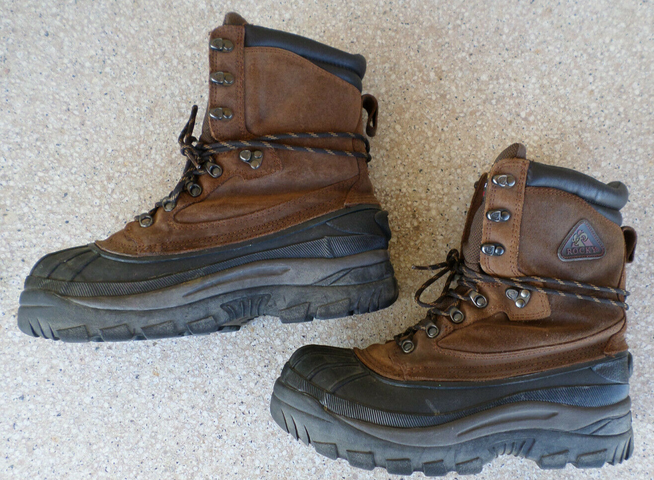 Rocky Brown Leather and Rubber Insulated, 600 Gram Boots. Men’s 10 M