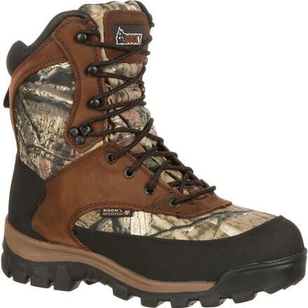 Rocky Men’s 8″ Core Waterproof 800g Insulated Outdoor Boot Brown/Mossy Oak Break