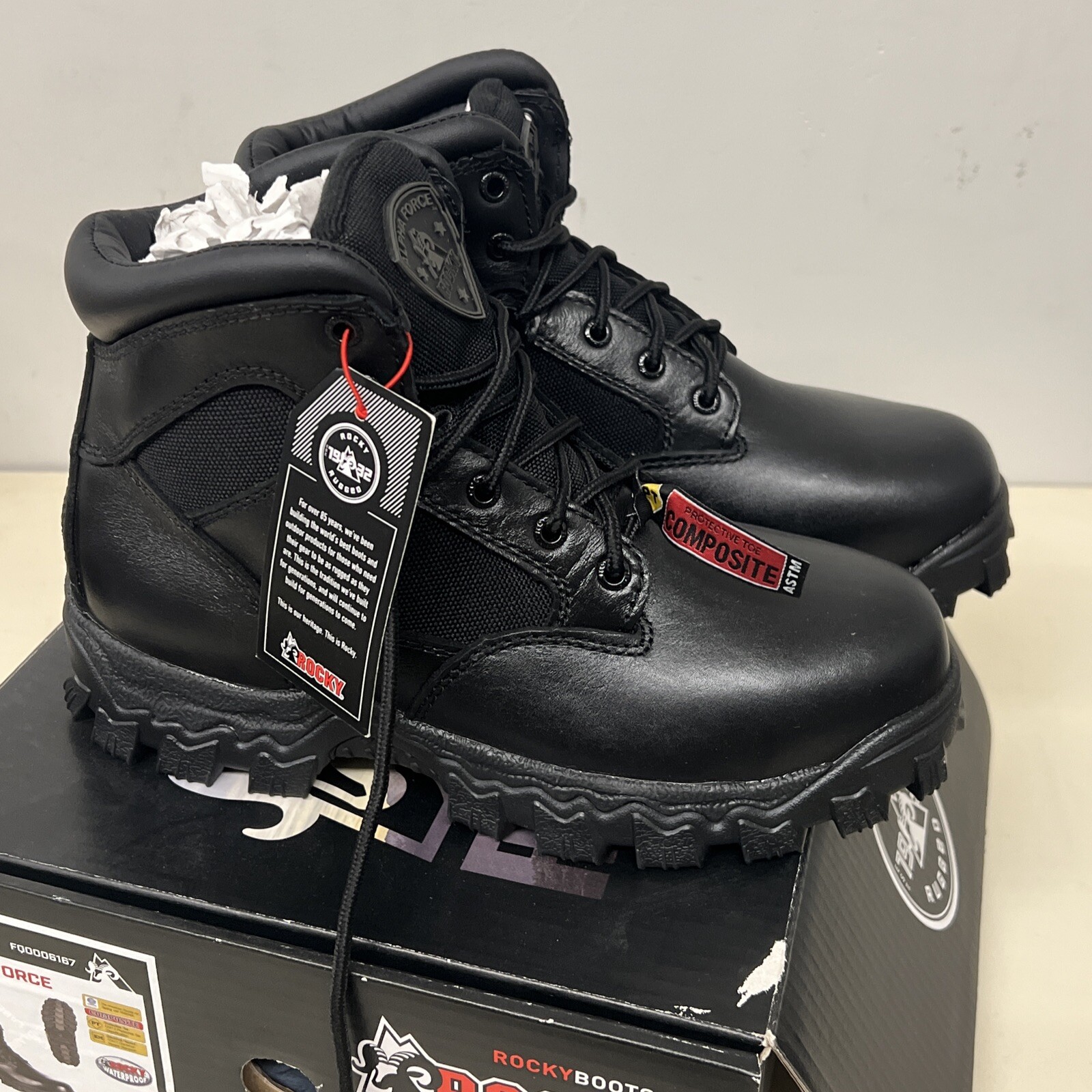 Rocky AlphaForce Waterproof Duty Boot – Composite Toe – Men’s Size 7