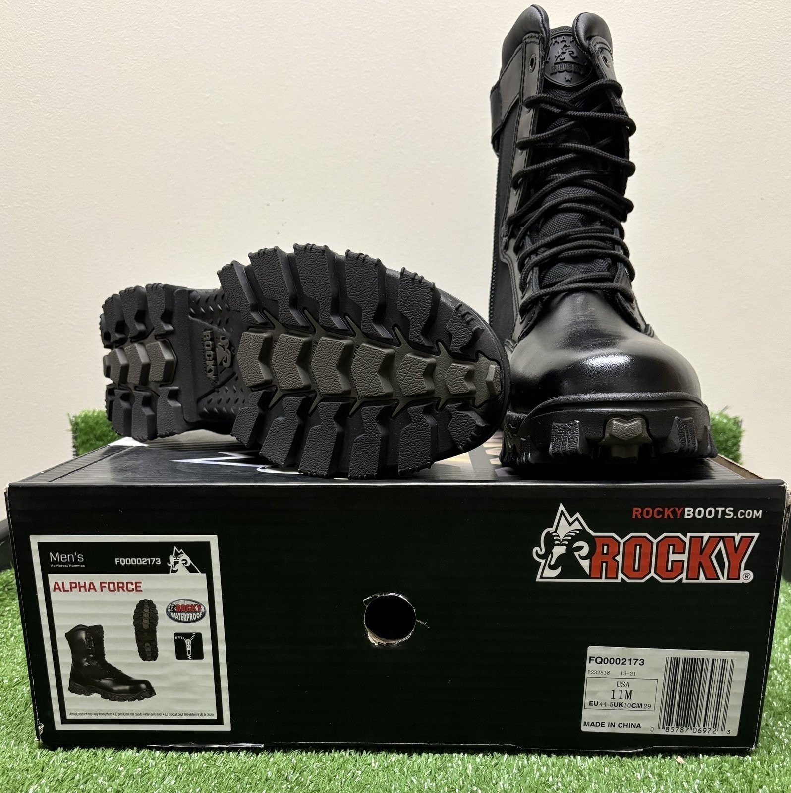 Rocky Alpha Force Zipper Boot Waterproof Black Size 11 Medium – FQ0002173 – 11M