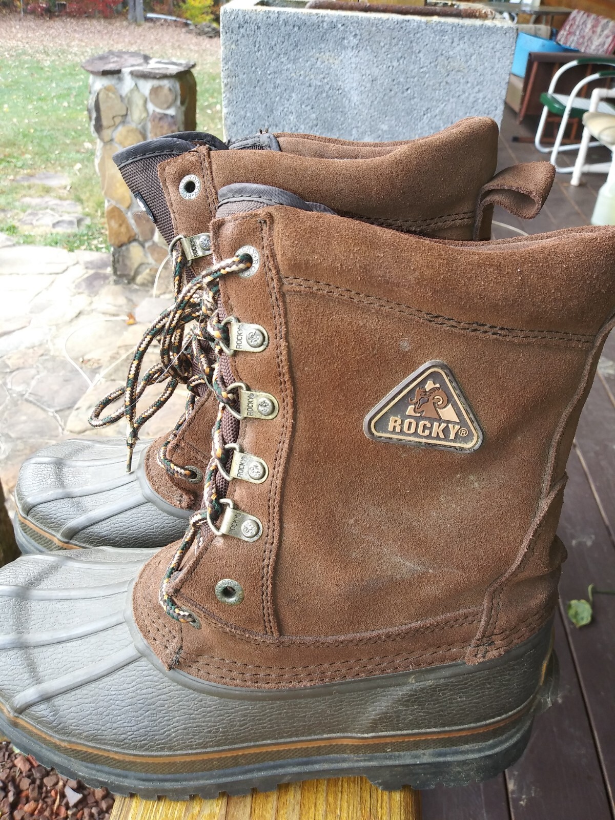 Men’s Rocky 7857 insulated 200G. Boots  Waterproof. Size 6M Brown Bootie insert.