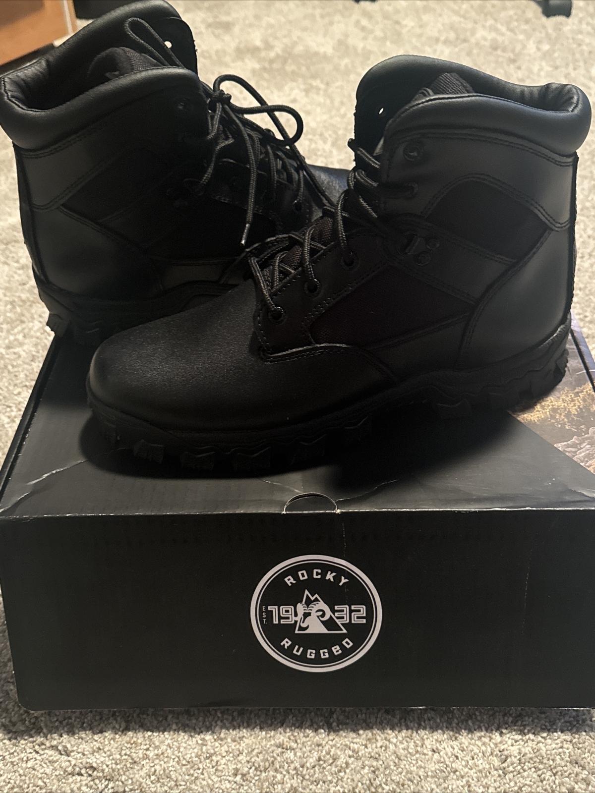 New Mens Rocky ALPHA FORCE Comp Toe Black Waterproof Boot  Size 11 W