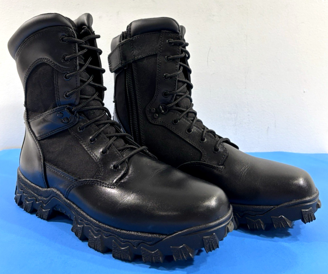 NEW 12 M MENS ROCKY ALPHA FORCE ZIPPER WATERPROOF PUBLIC SERVICE BOOTS 2173 BLK