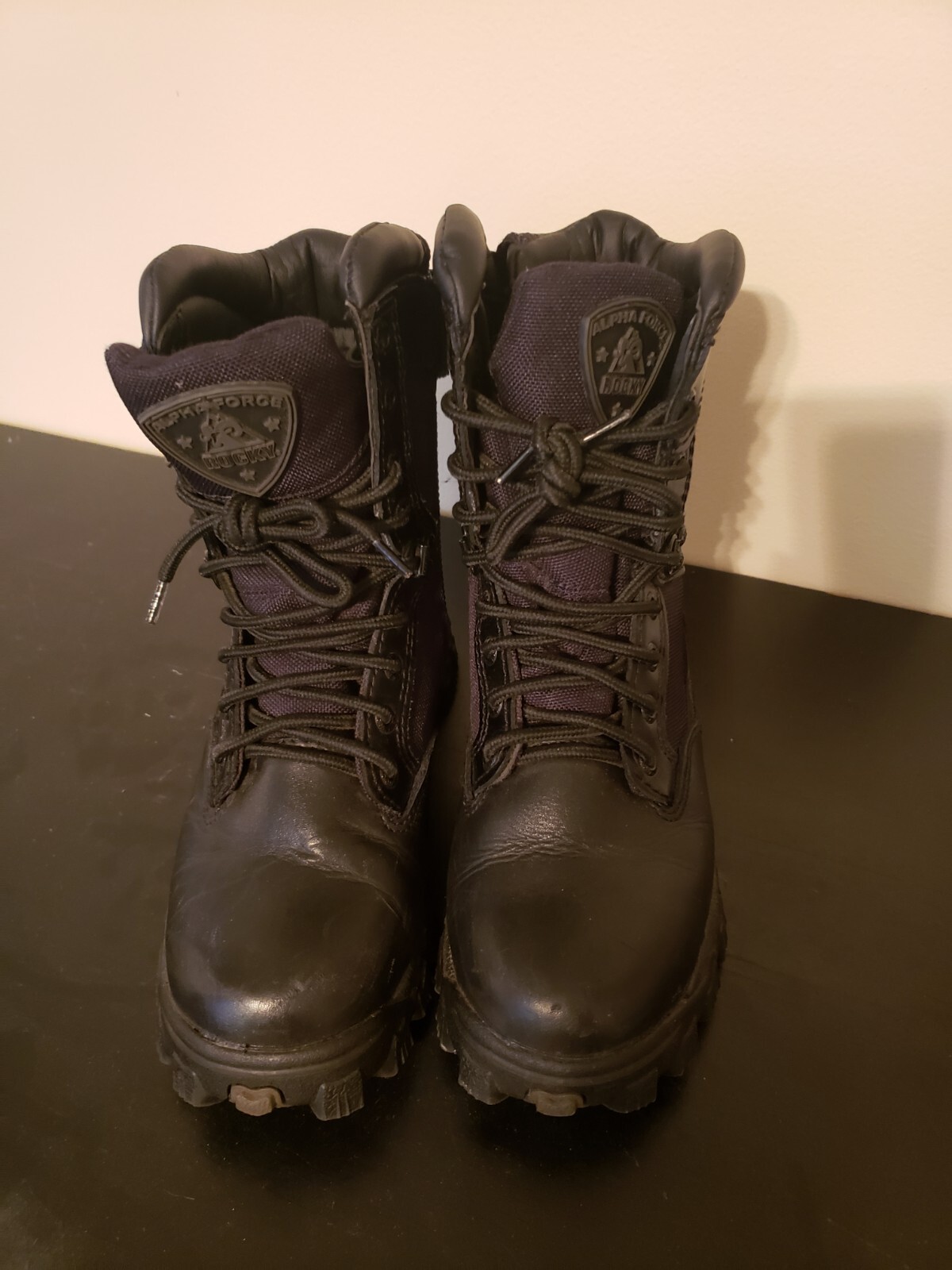 Rocky Men’s 8″ Alpha Force Blk Sz 4 Tactical Boots