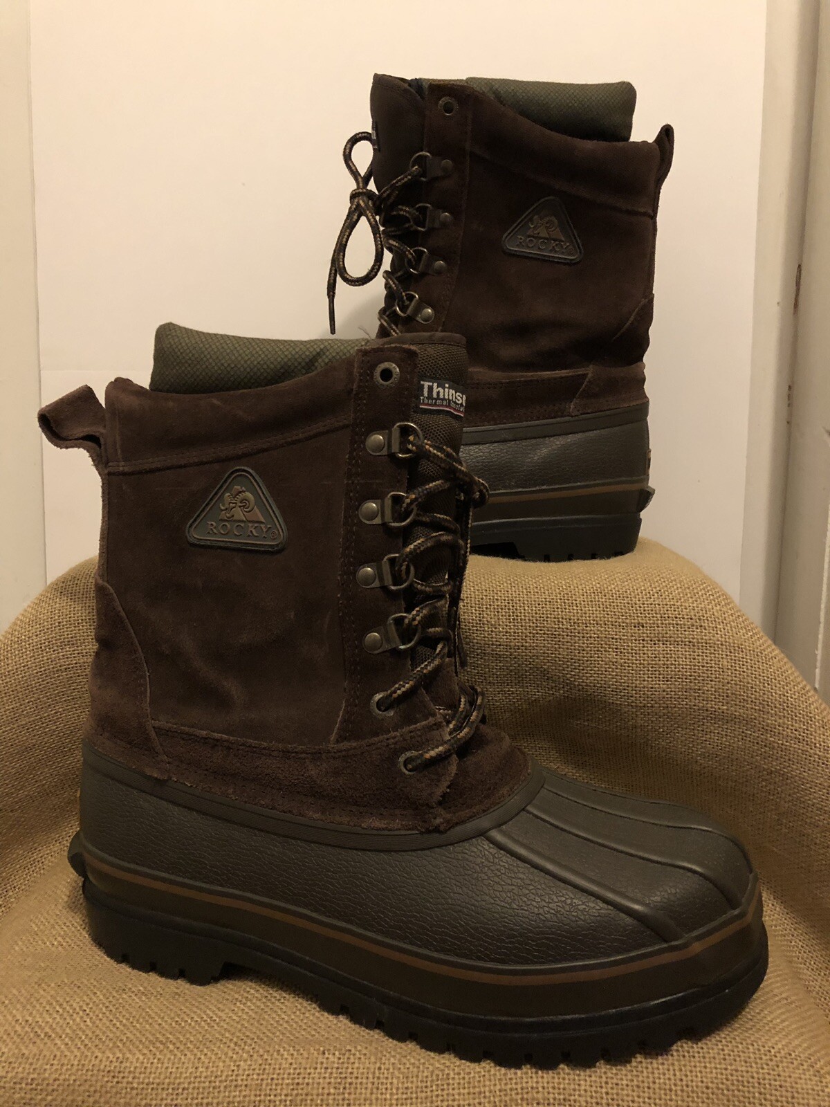ROCKY Thinsulate Thermal Insulation Waterproof Duck Boots 7758 Mens 8M EUC!!