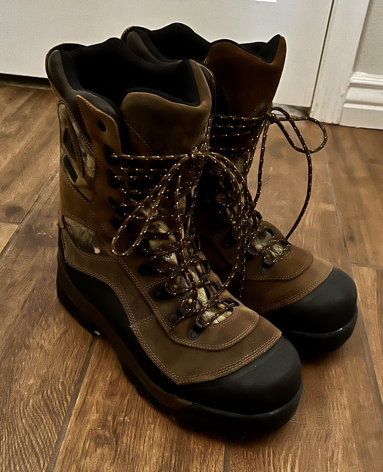 Rocky Thinsulate Ultra 1000 Grams 7460 Waterproof Leather Camo Boots Size 12 M
