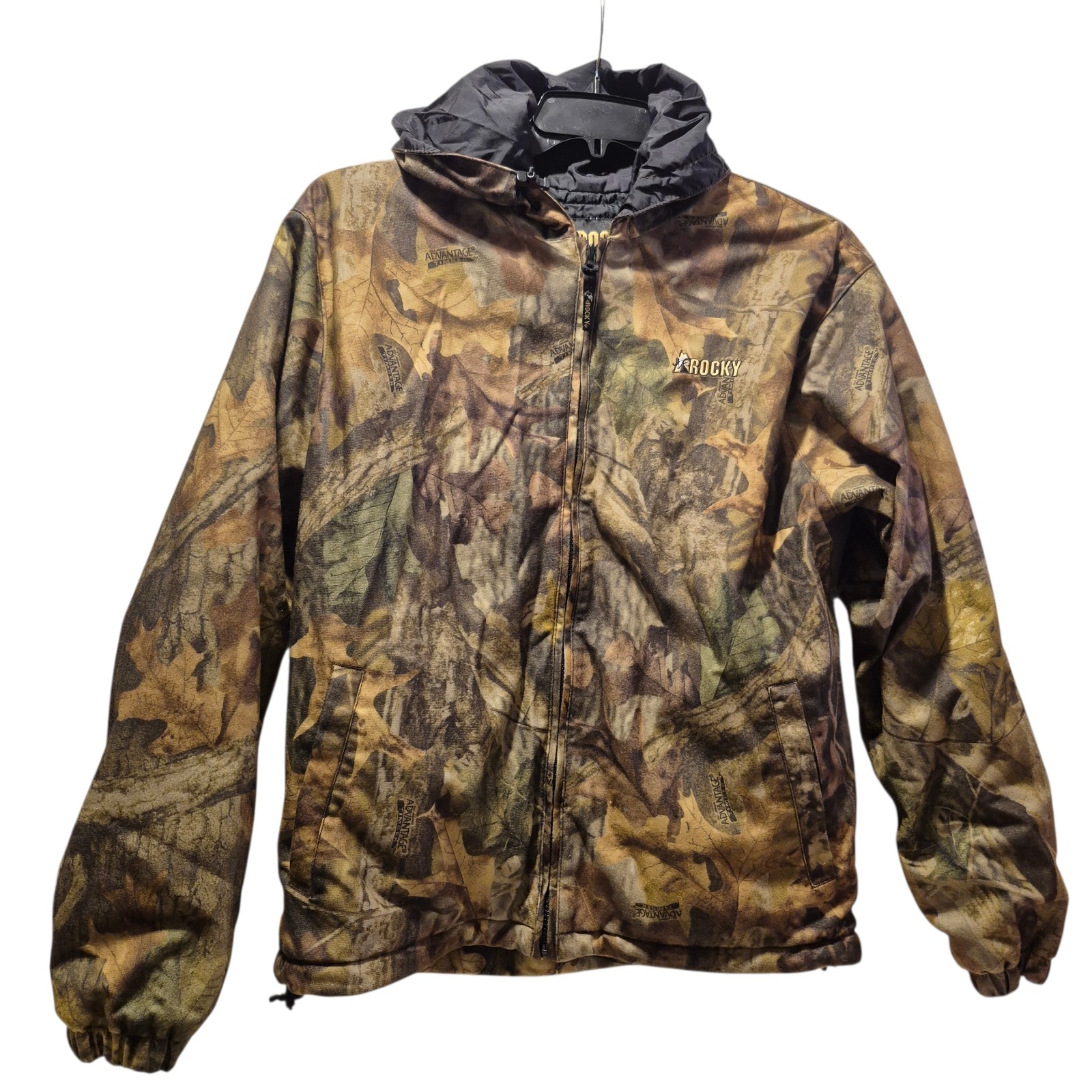 Rocky Mossy Oak Jacket Mens M Camo Coat Full Zip Hooded Insulated Hunting
