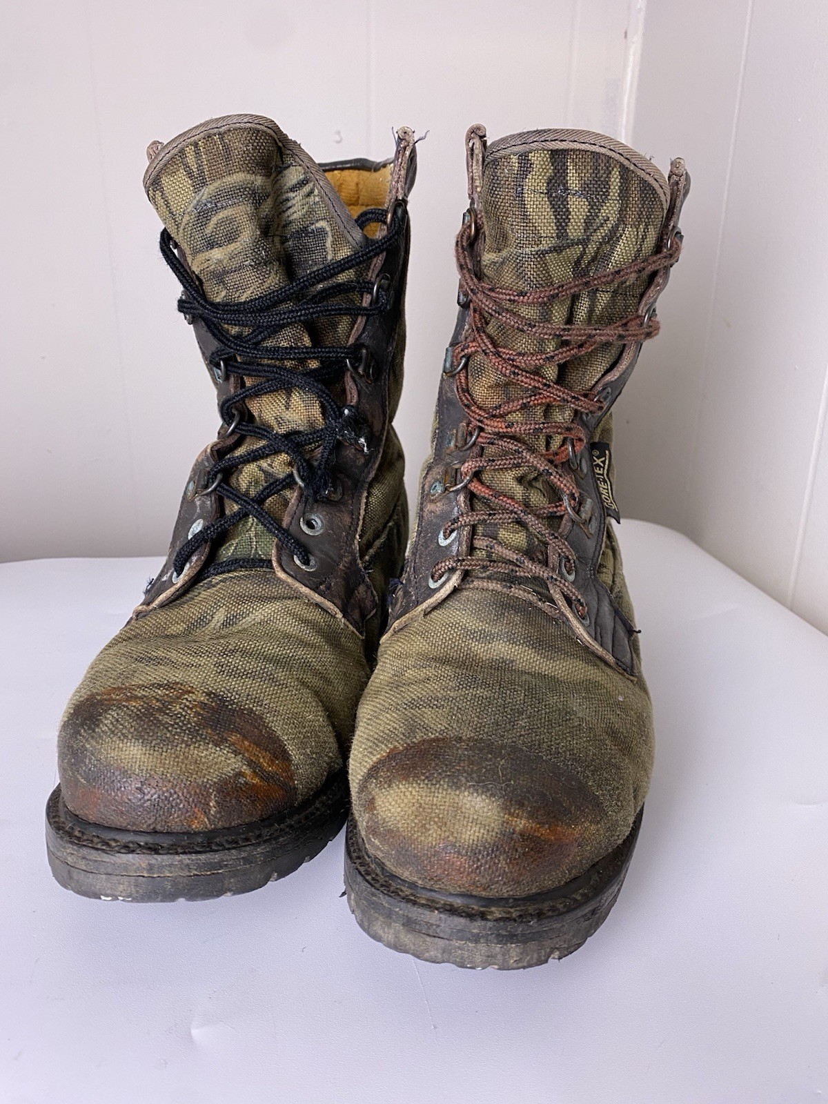 Vintage Rocky Gore-Tex Camo Hunting Boots Mens 10 Wide 8” Waterproof