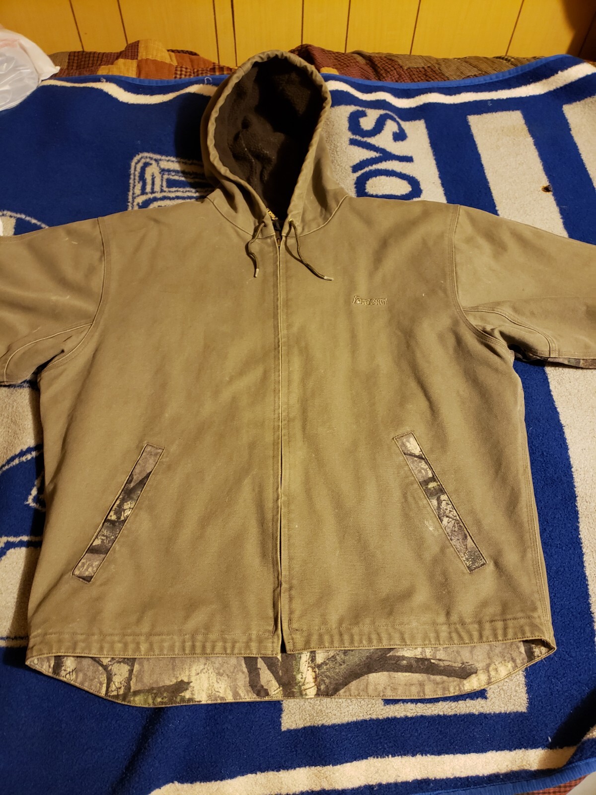 Rocky Mens Jacket Olive And Camo Size XL