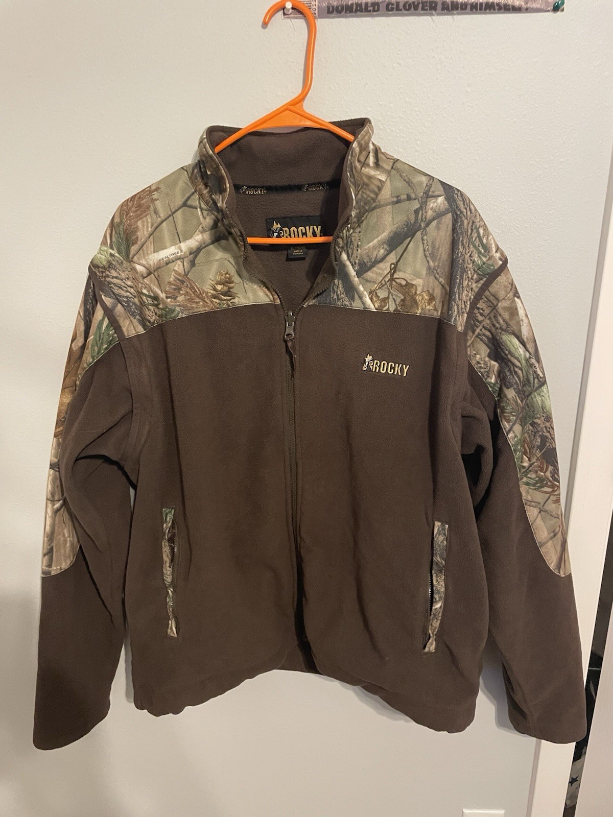 Rocky XL Brown Camouflage Realtree Pattern Fleece Hunting Jacket Outdoor Gear