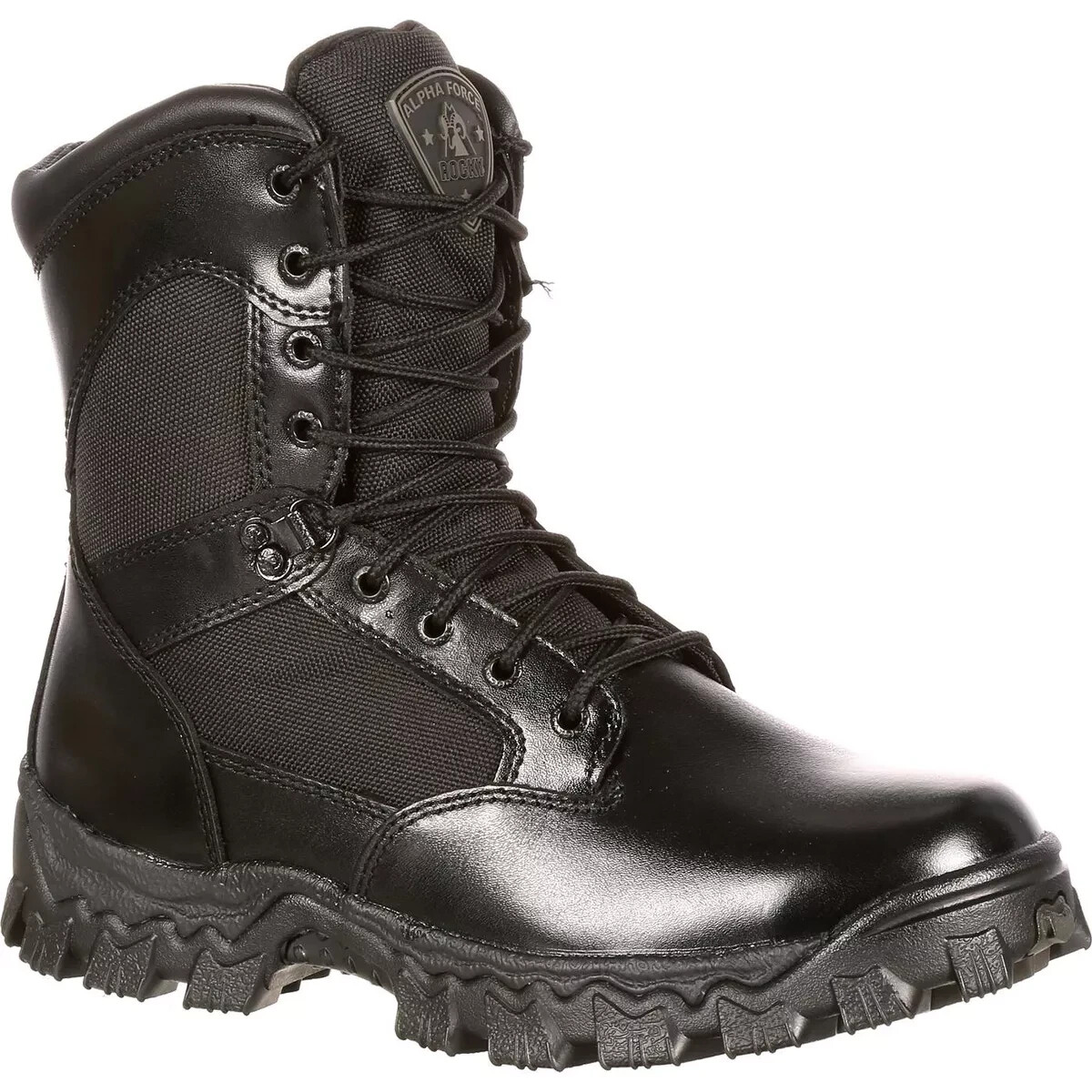 Rocky Men’s FQ0002165 Alpha Force 8″ Black Soft Toe Waterproof Boots, Size 9.5 W