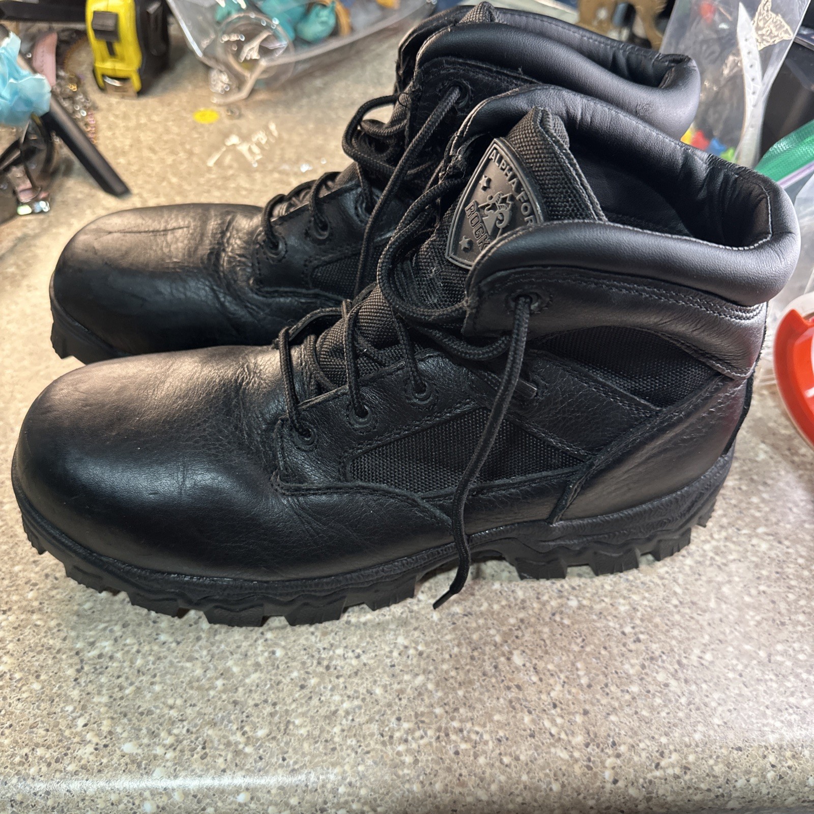 Rocky Alpha Force 6 Inch Black Waterproof Public Service Boot Size 10 M