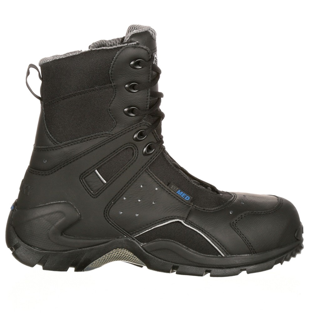 Rocky 1St Med 8 Inch Waterproof Carbon Fiber Toe Work  Mens Black  911113